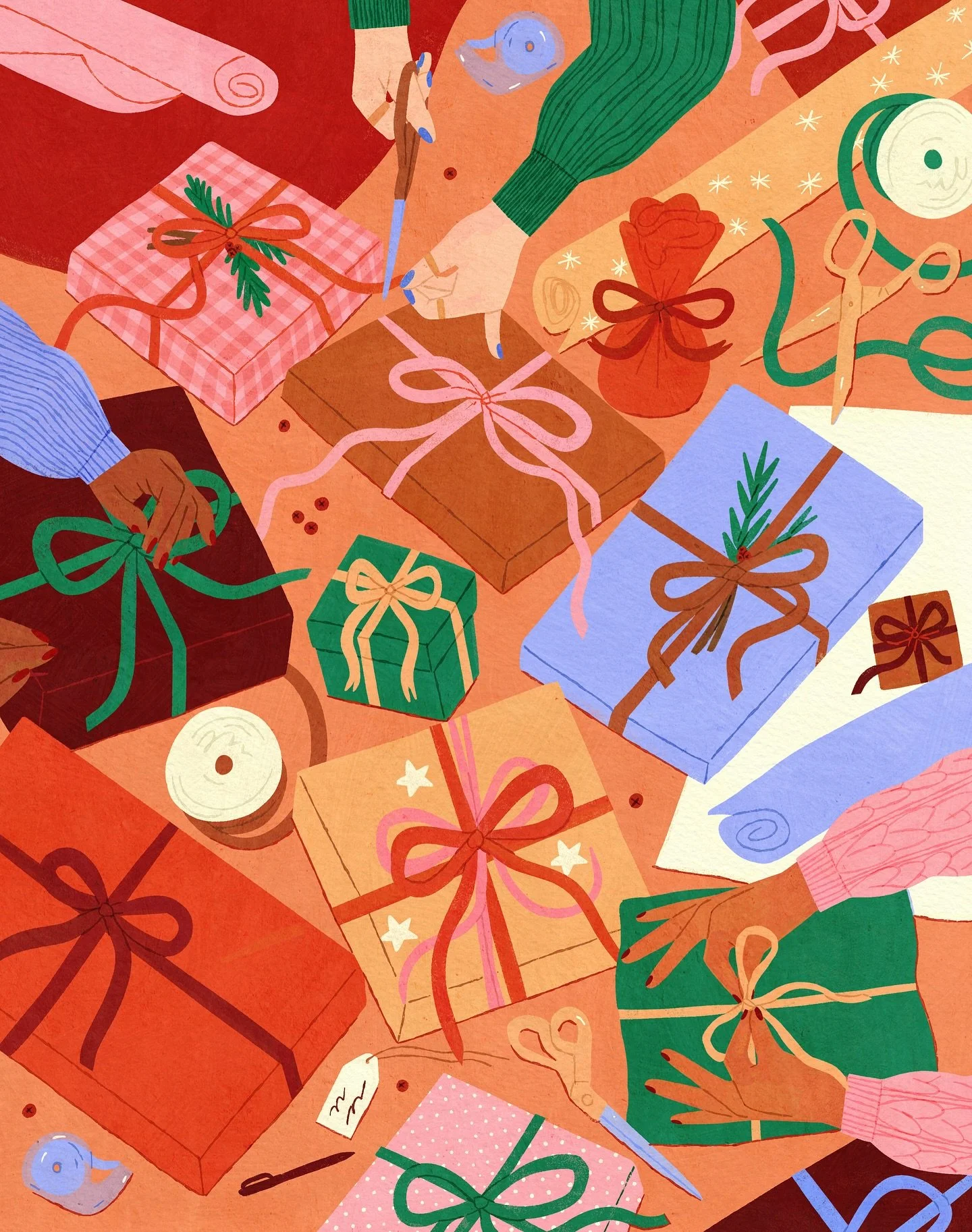 tied in a bow 🎁 for #12daysofcreativecheer 

#holidayillustration #illustration #christmasillustration #christmas #festiveillustration #12daysofcreativecheer2025