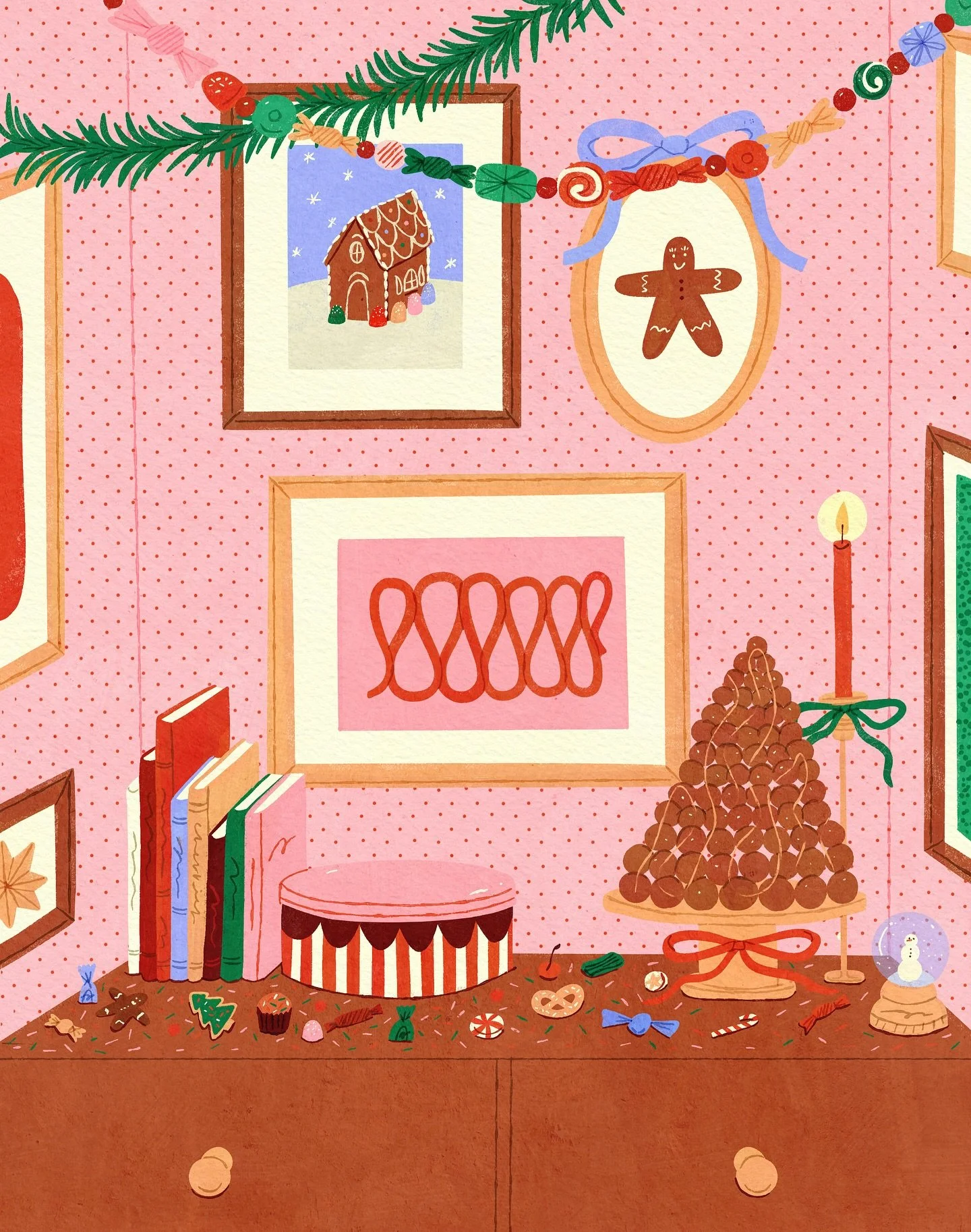 candy maximalism 🍬 for #12daysofcreativecheer 

#illustration #festiveillustration #holidayillustration #christmasillustration #candy #12daysofcreativecheer2025