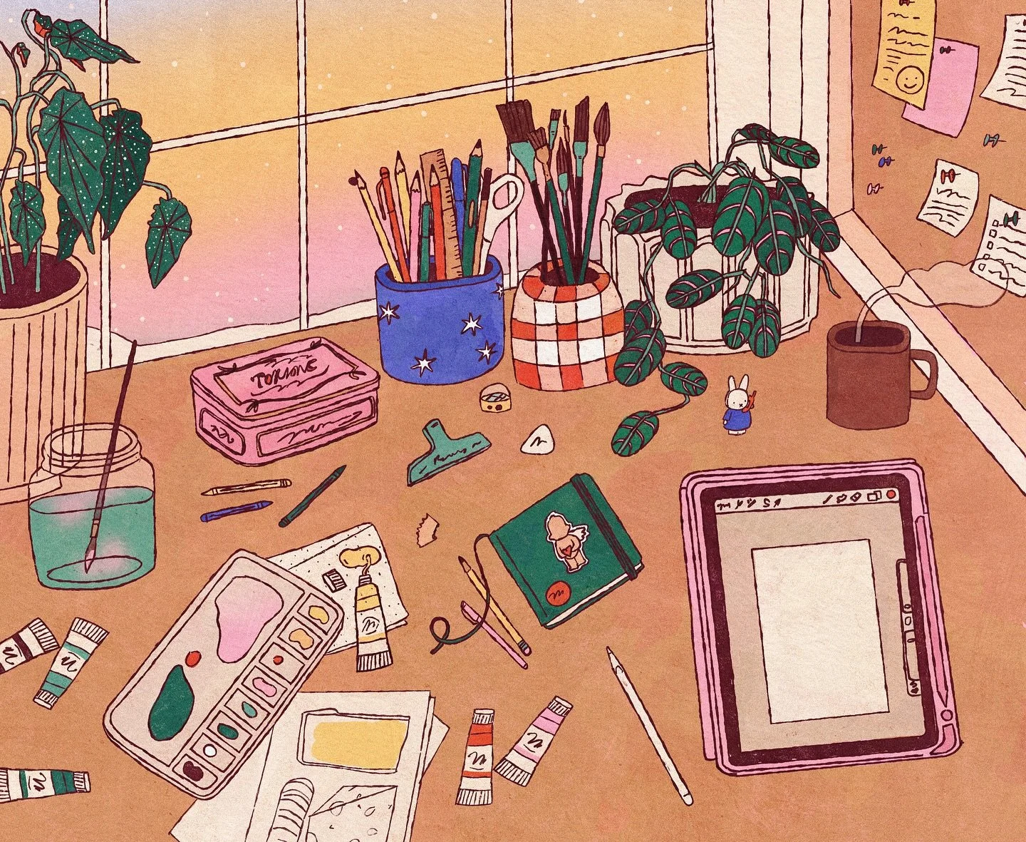 january studio ☃️

experimenting with linework, gradients, and noise to spruce up my work this week. january always feels like a good month to change things up! 🖍️

#illustration #digitalillustration #procreate #winterstudio #studioillustration #win