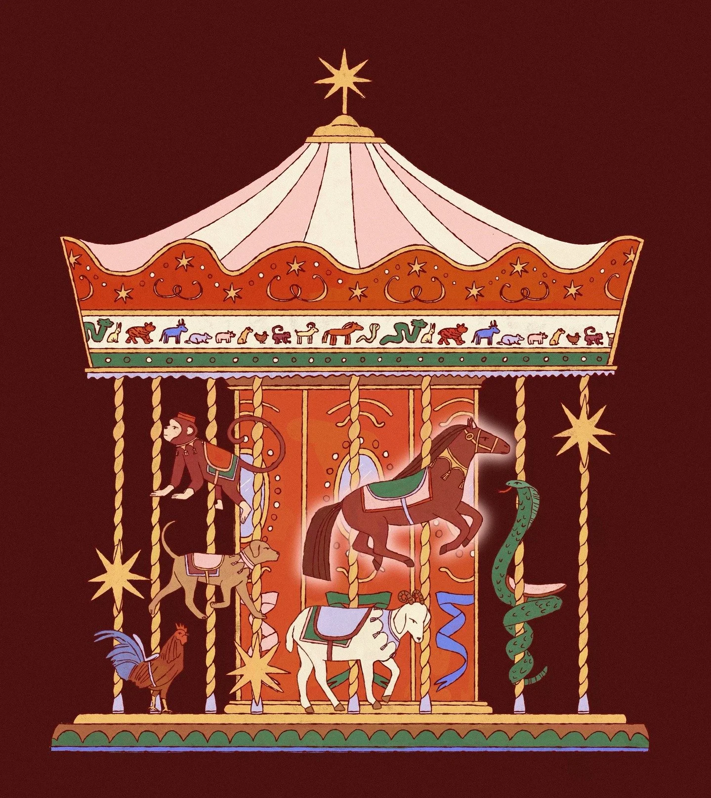 goodbye wood snake, hello fire horse 🐎

happy lunar new year!! it's not quite the 17th yet but i couldn't help but share this one early. may your year be full of good luck and prosperity 🌟 

also i haven't animated in such a long time but this illu