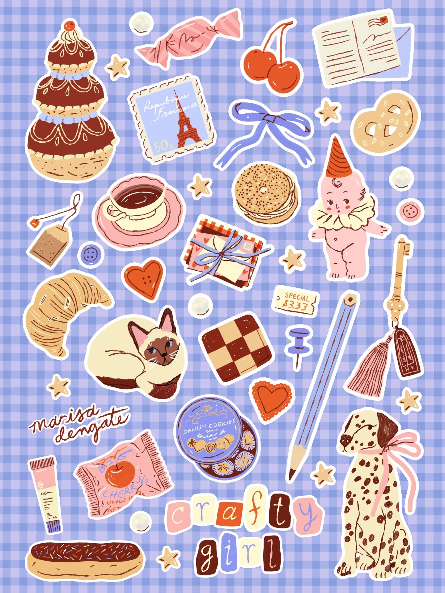 it&rsquo;s official &hellip;🌟💌🐇

i&rsquo;m a published artiste !!! so happy to finally share the illustrations for this project. i was inspired by sweets, parisian vibes, vintage/kitschy trinkets, and of course, snail mail 💌💌💌 

i feel so honor