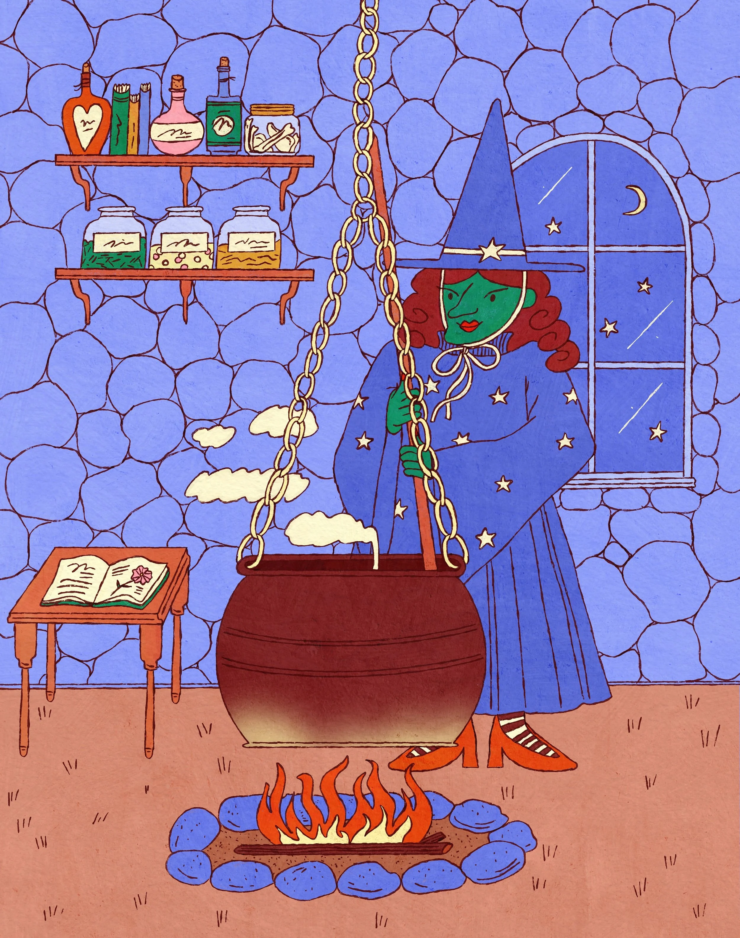 spell 🔮 for #peachtober 

posting a bit late but wanted to get it done. really trying to commit fully this year :) 

#peachtober26spell #witchillustration #halloweenillustration #halloween