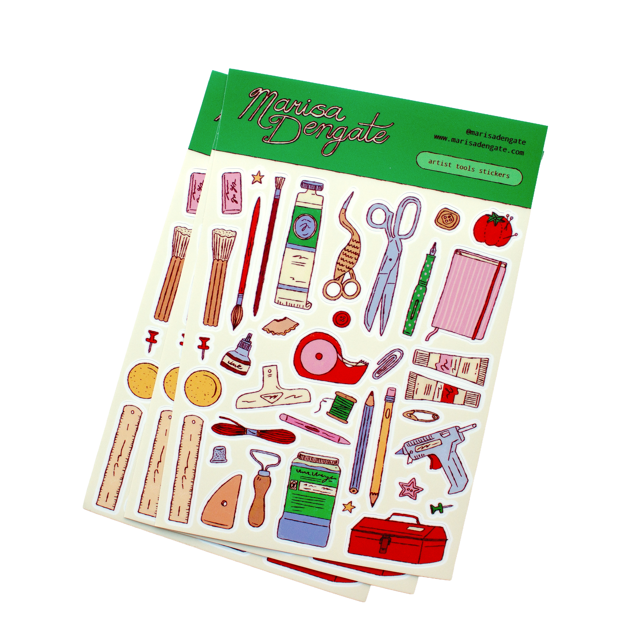 artist tools sticker sheet