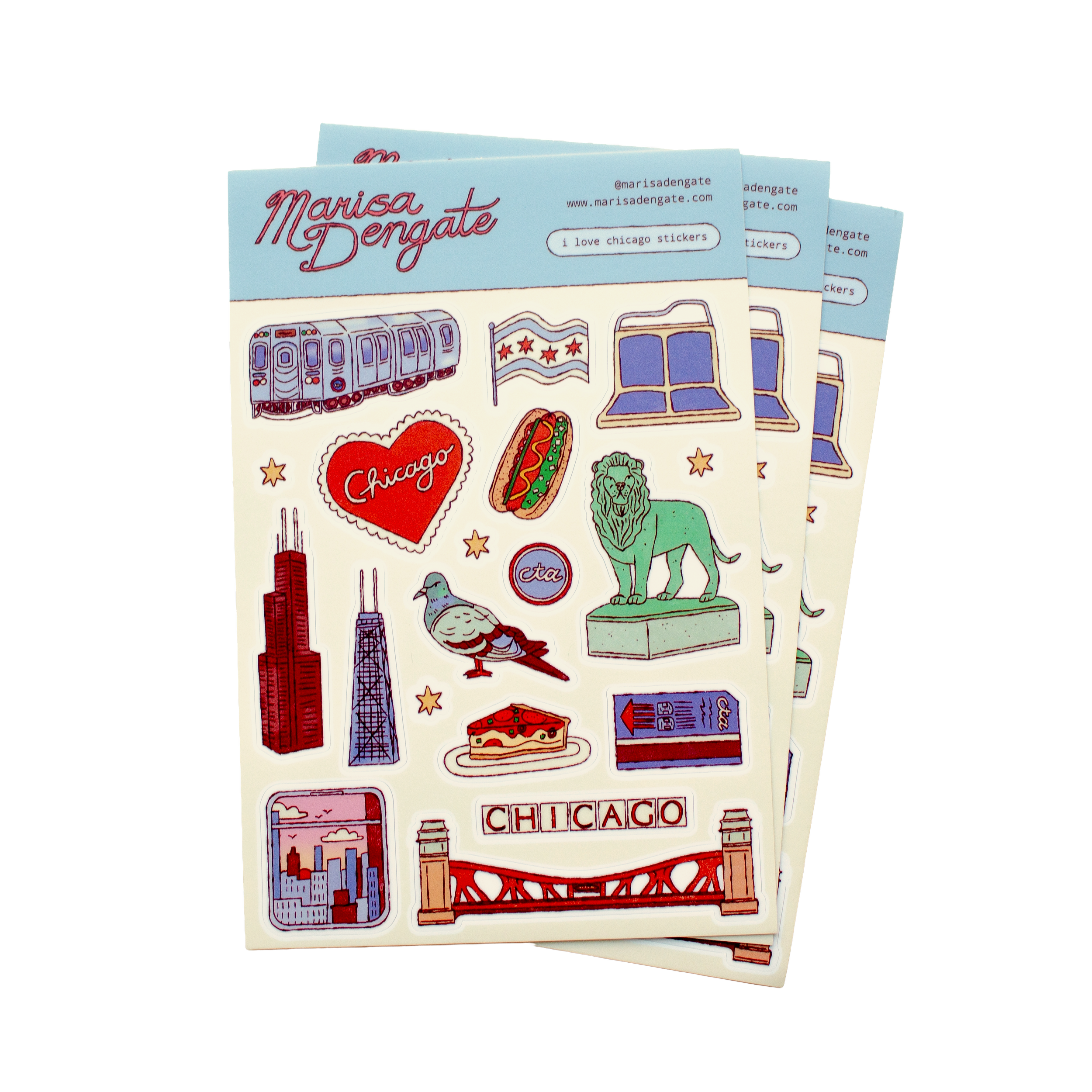 i <3 chicago sticker sheet