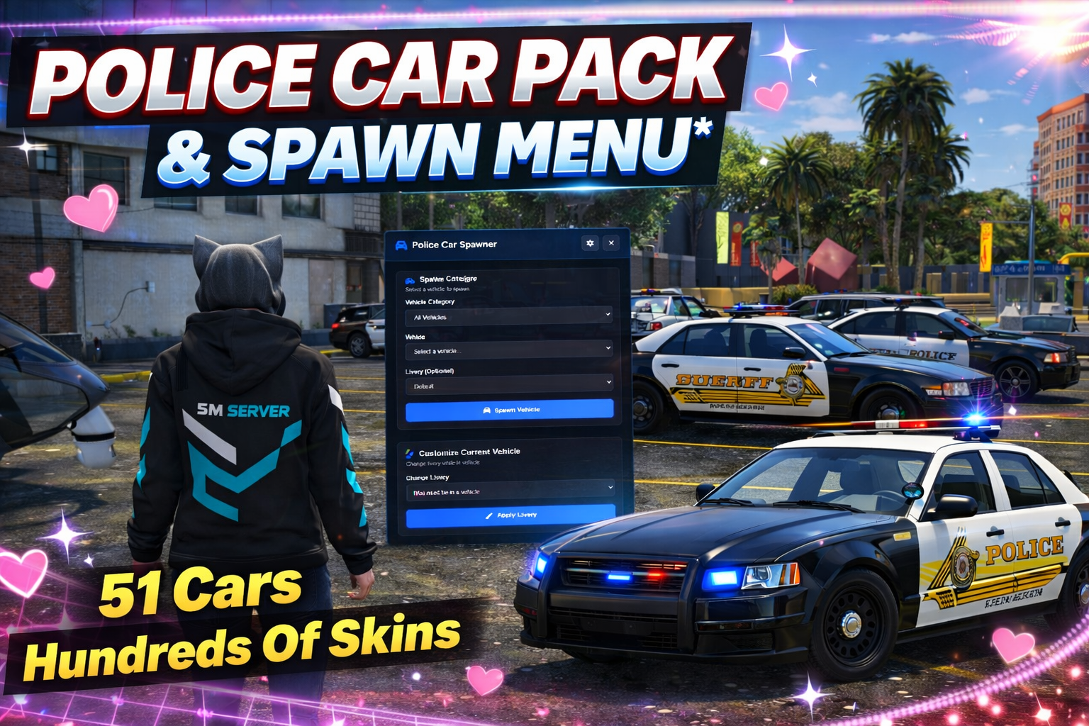 FiveM Police Car Pack & Spawn Menu & Skin Pack
