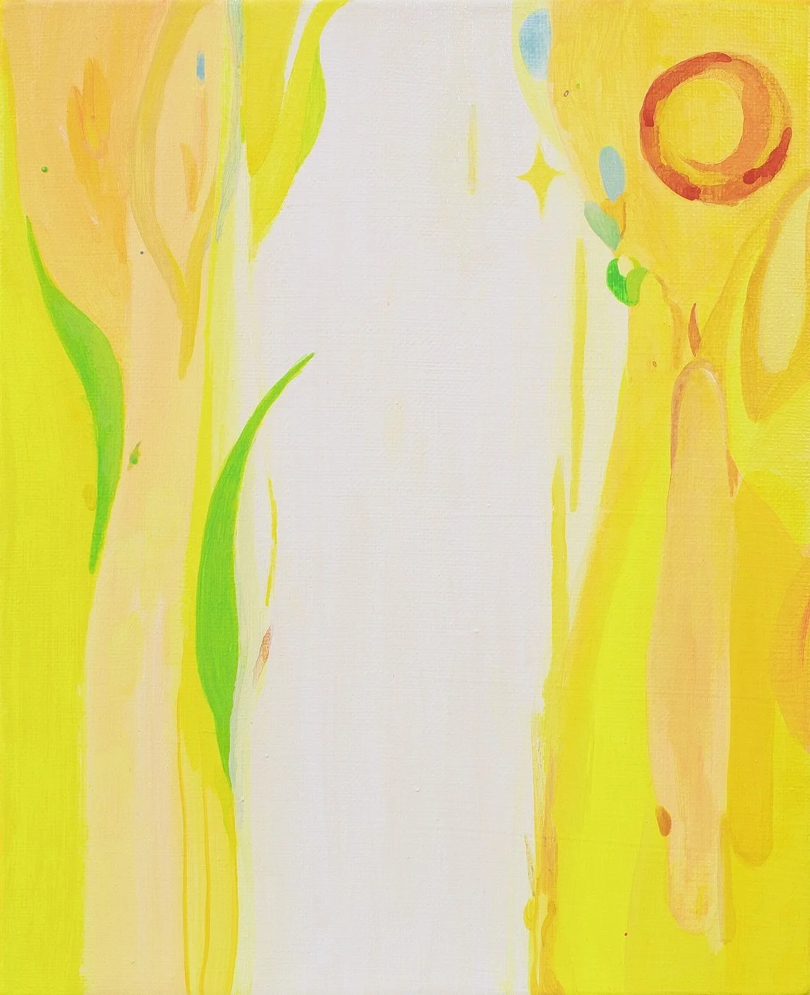 Alice Yaelin Yang,  Light Gravity Grow , 2023, Acrylic on canvas, 10 x 8 in.   INQUIRE  