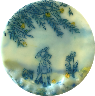 Cecile Chong,  Mirrored Journey,  2025, Encaustic and mixed media on panel, 6 x 6 x 1 in | 15.2 x 15.2 x 2.5 cm
  INQUIRE  