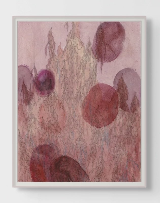  Brambles I , 2022, oil and marker on acid-free paper, 12 x 9 in.   INQUIRE  