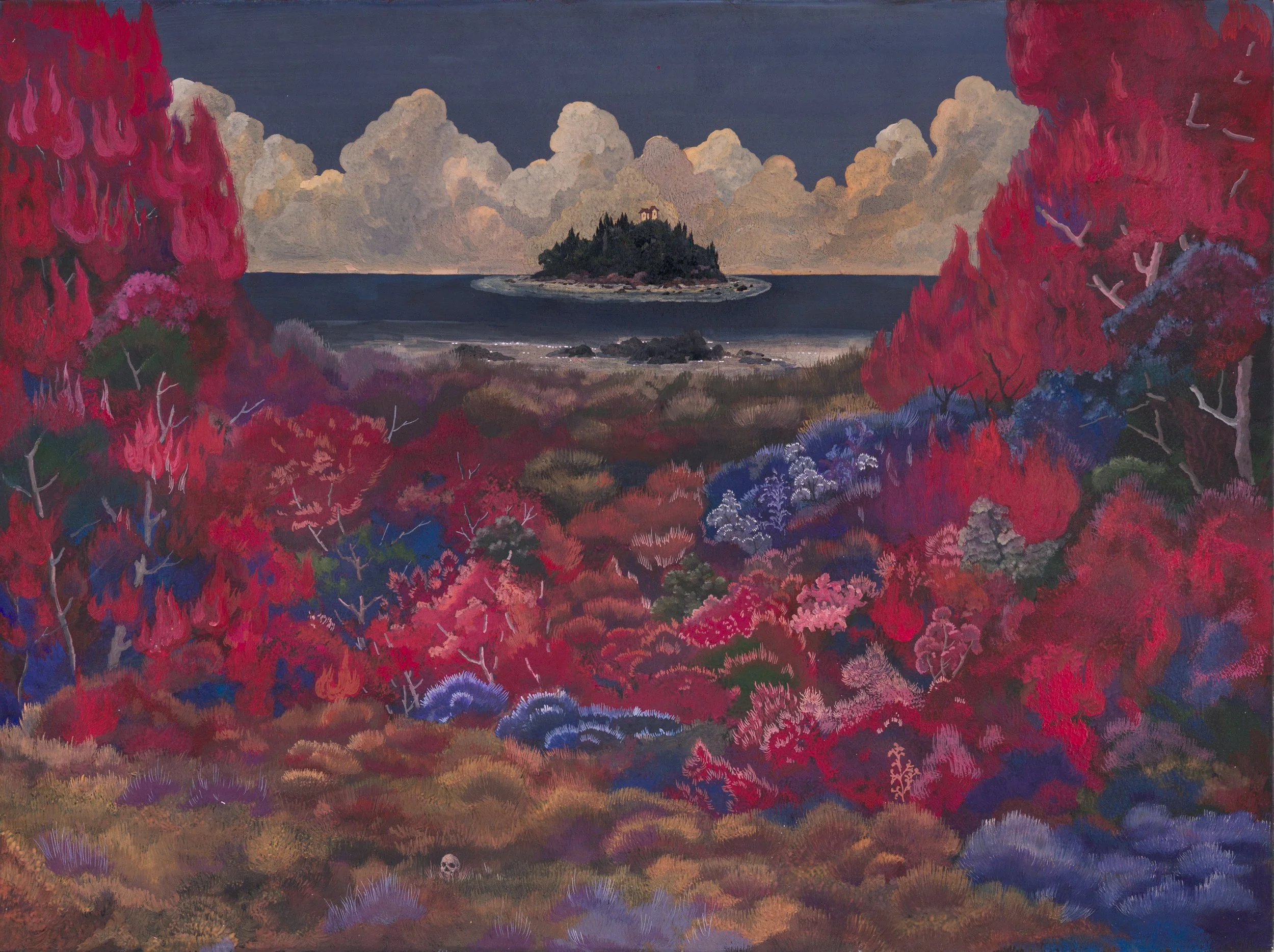 Bu Shi,  Island of Reality,  2026, Tempera on board, 11 3/4 x 15 3/4 in, 30 x 40 cm
  INQUIRE  