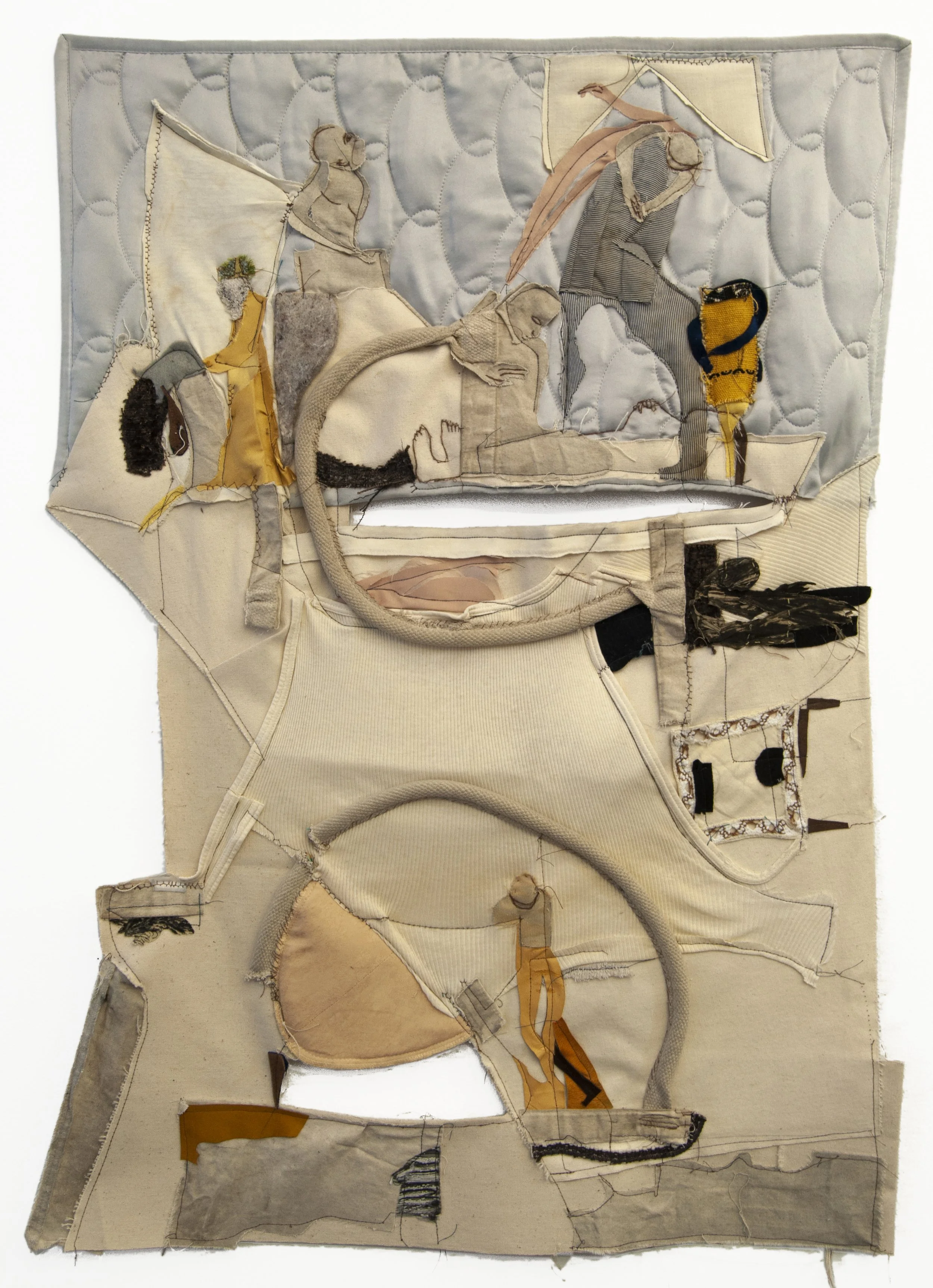 Fanny Allié
KM, 2023
Found fabric and collagraph prints
37 x 25 1/2 in
94 x 64.8 cm