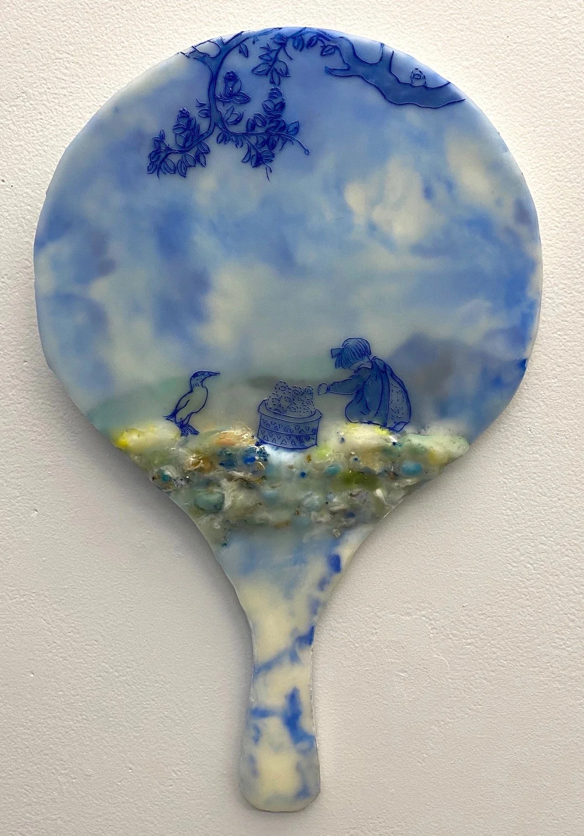 Cecile Chong,  Feathered Nest,  2020, Encaustic and mixed media on wood panel, 15 x 9 in | 38.1 x 22.9 cm
  INQUIRE  