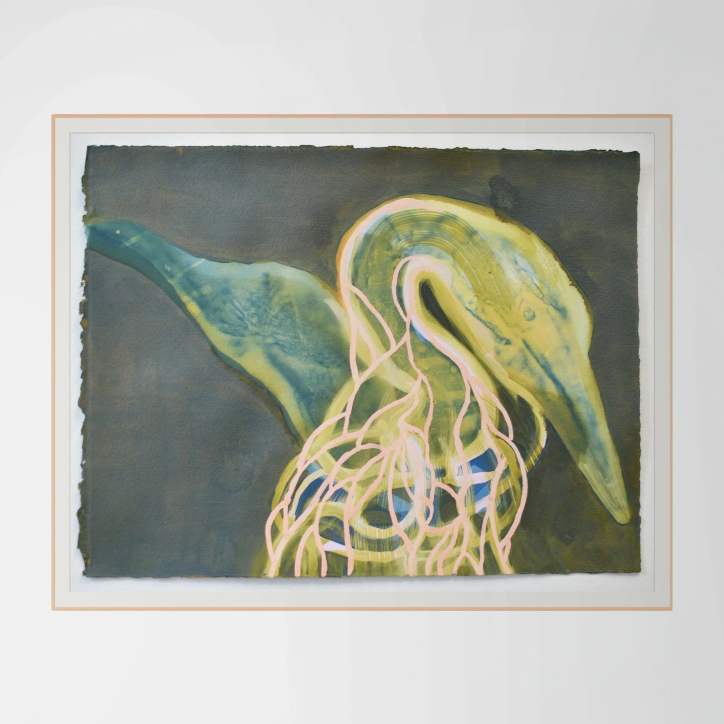 Rachel Frank,  Tidal Ghosts , 2026, Ink and watercolor on cyanotype, 10 x 13 in
  INQUIRE  