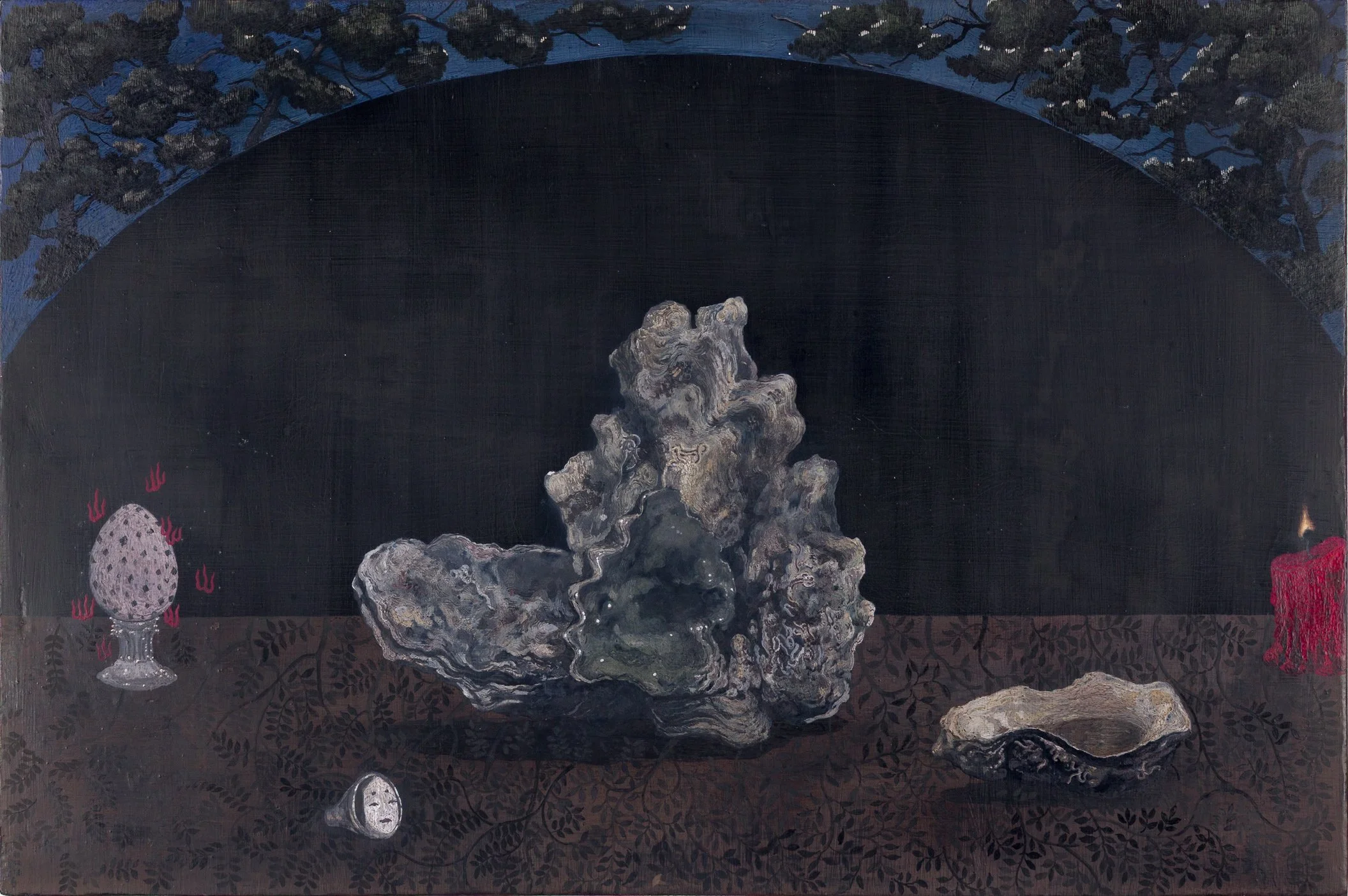 Bu Shi,  Oyster,  2026, Tempera on board, 7 7/8 x 11 3/4 in, 20 x 30 cm
  INQUIRE  