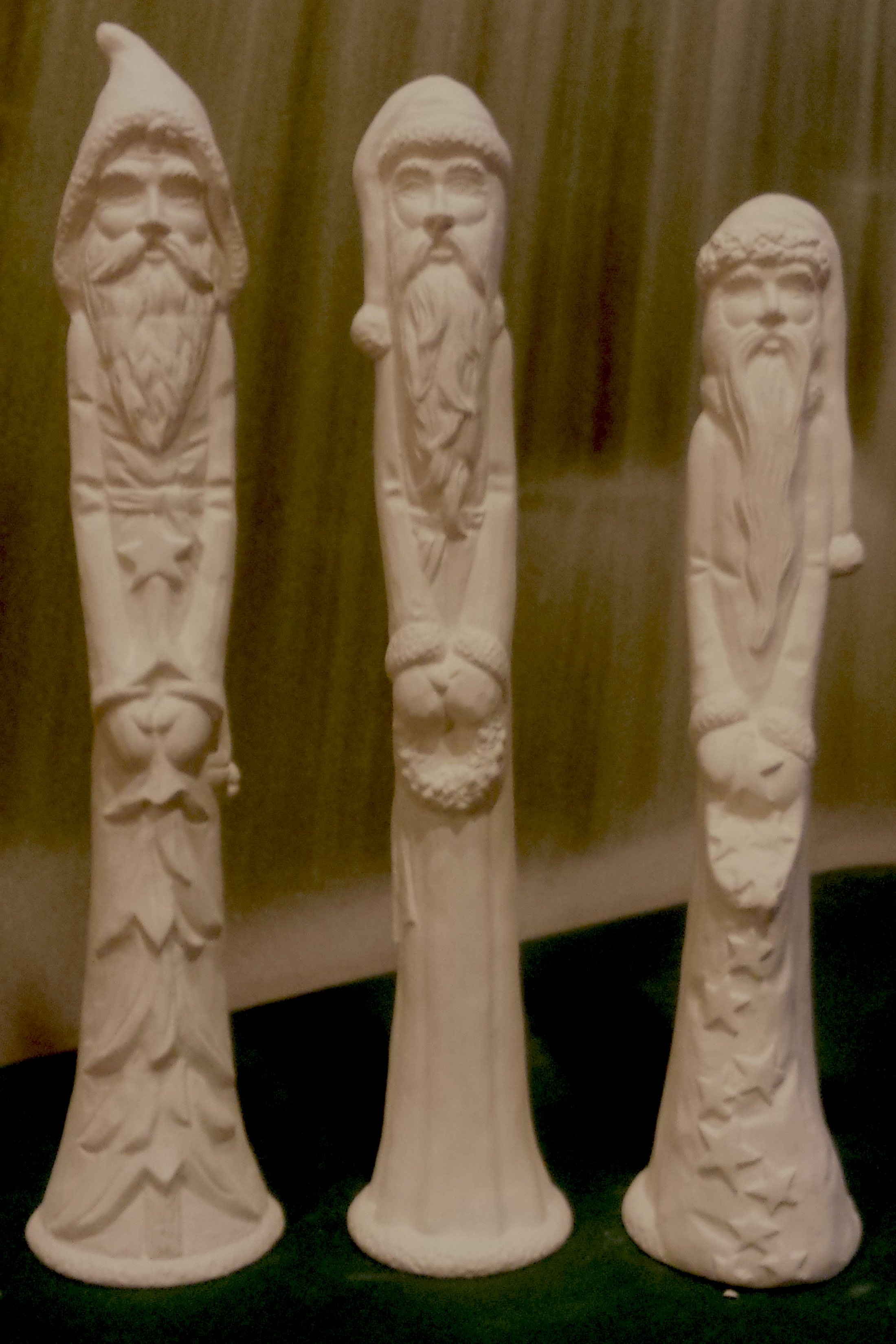 You Paint Ceramic Bisque Mr & Mrs Claus Shelf Sitter Ready to Paint Unpainted 