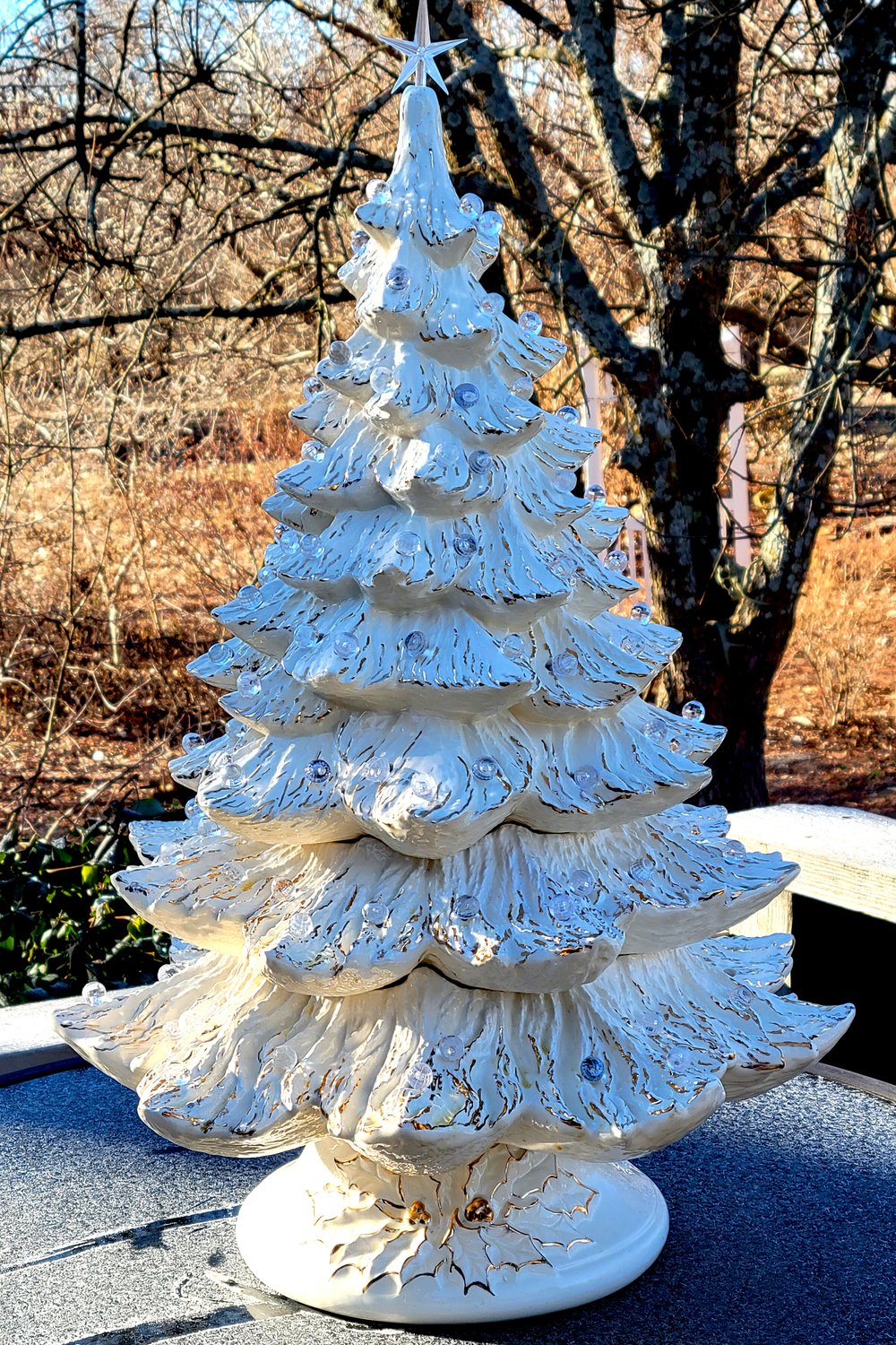 Blue and White Ceramic Trees