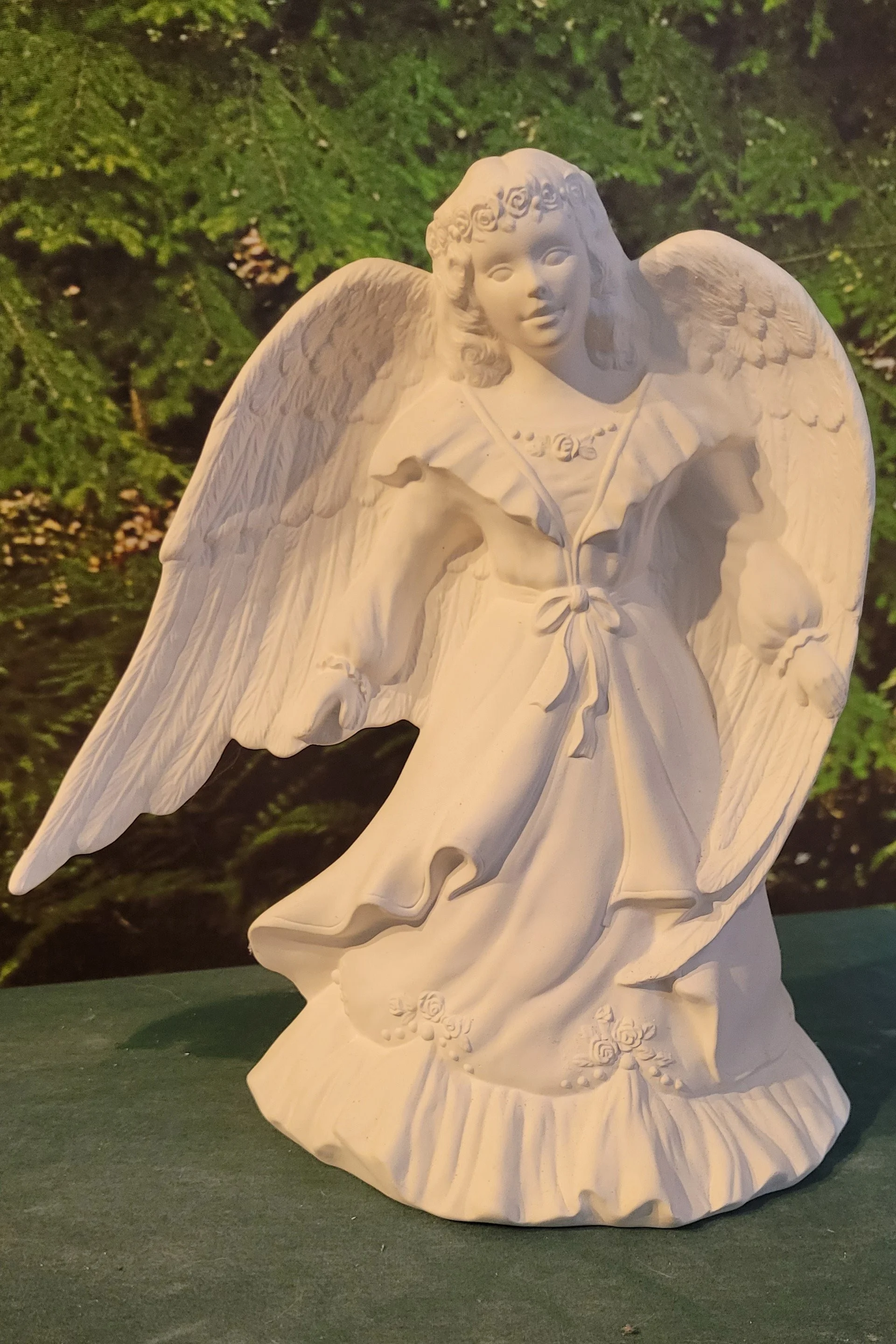 Ceramic Bisque You Paint, Lovely Rose Angel, Vintage, Victorian style, ready to paint