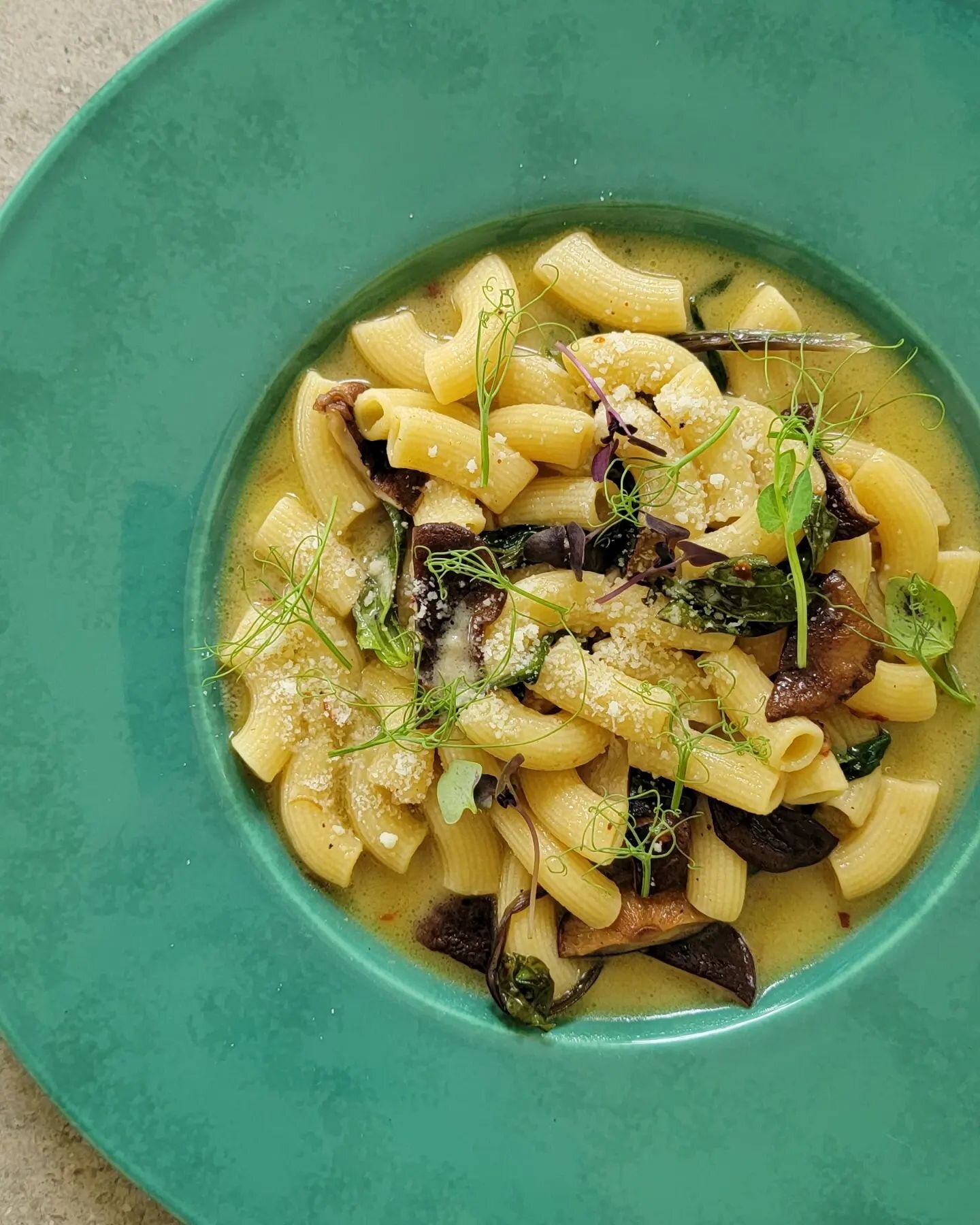 House rigatoni. Ramp. Mushroom. Pea greens. #snack #eatme #foodporn  #instagood #love #follow #foodblogger #foodlover #like #likes #insta #viral #photoshoot #explorepage #india #likes #bhfyp #followback #lfl #loveyourself #followers #likesforlikes #c