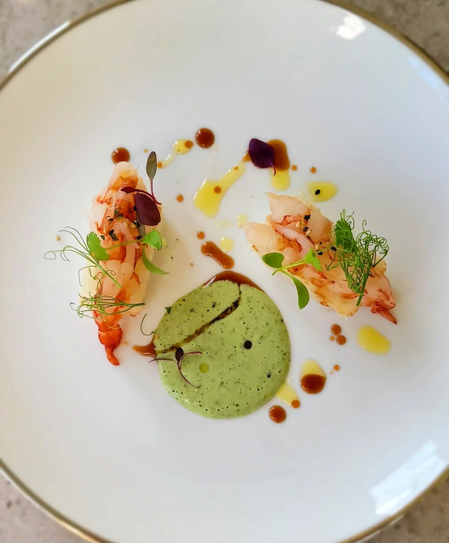 Prawn. Crispy rice. Ginger cilantro emulsion. Eel sauce #snack #eatme #foodporn  #instagood #love #follow #foodblogger #foodlover #like #likes #insta #viral #photoshoot #explorepage #india #likes #bhfyp #followback #lfl #loveyourself #followers #like