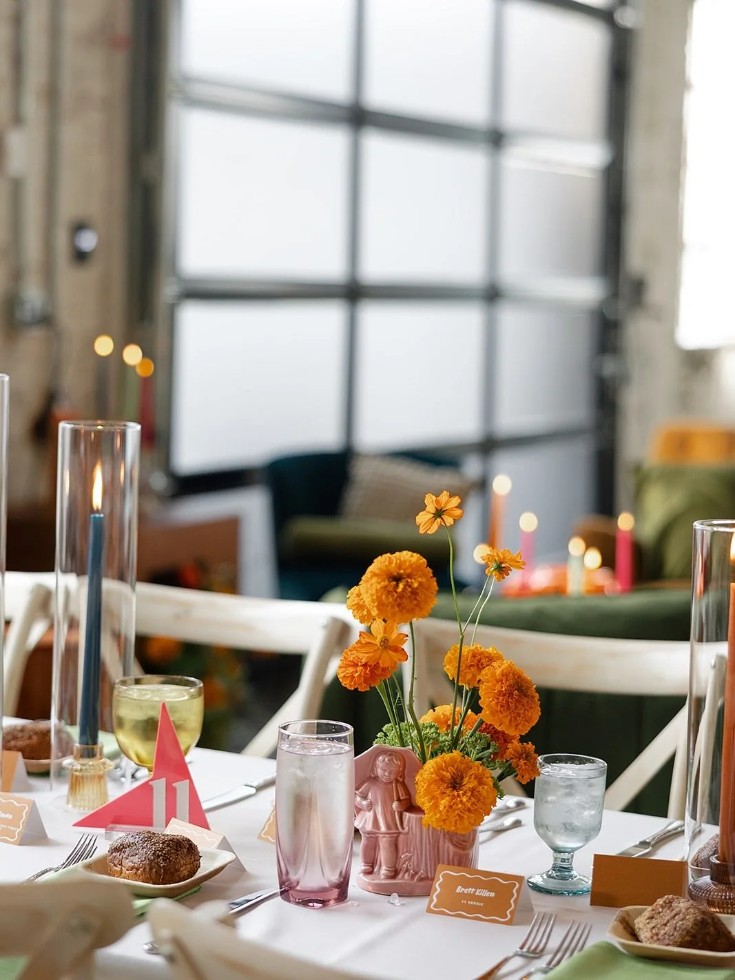 Our favorite vessel sourcing project of the year was finding quirky lil MCM pals for these tables. Have a wedding design in mind that requires some unique hard goods? We love a treasure hunt (and a cordless lamp!). 
Planning, design, and coordinatio