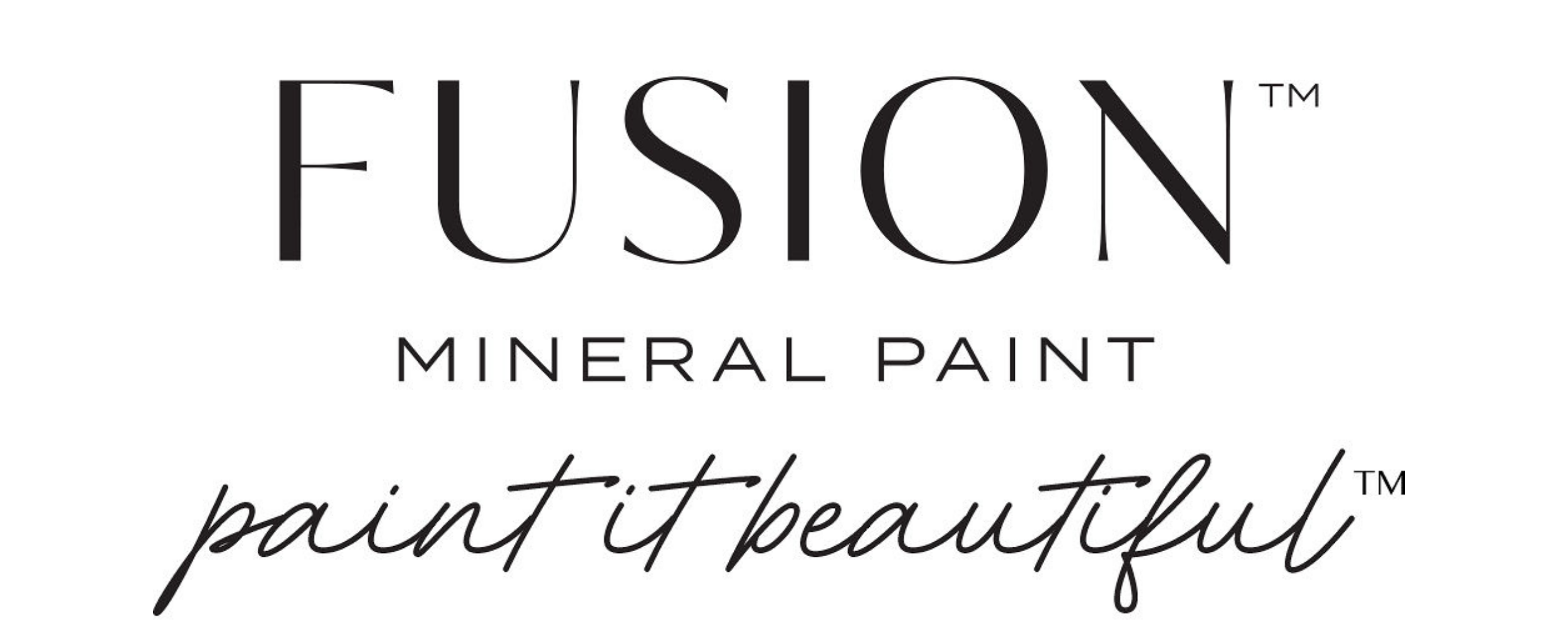 Fusion Mineral Paint logo with the slogan 'paint it beautiful'.