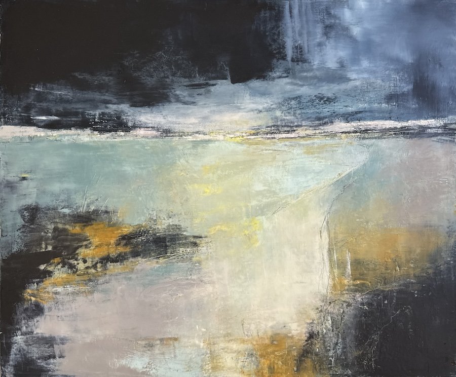 Landlines 2 - Oil & Cold Wax on Board, 60 x 50cm [POA]