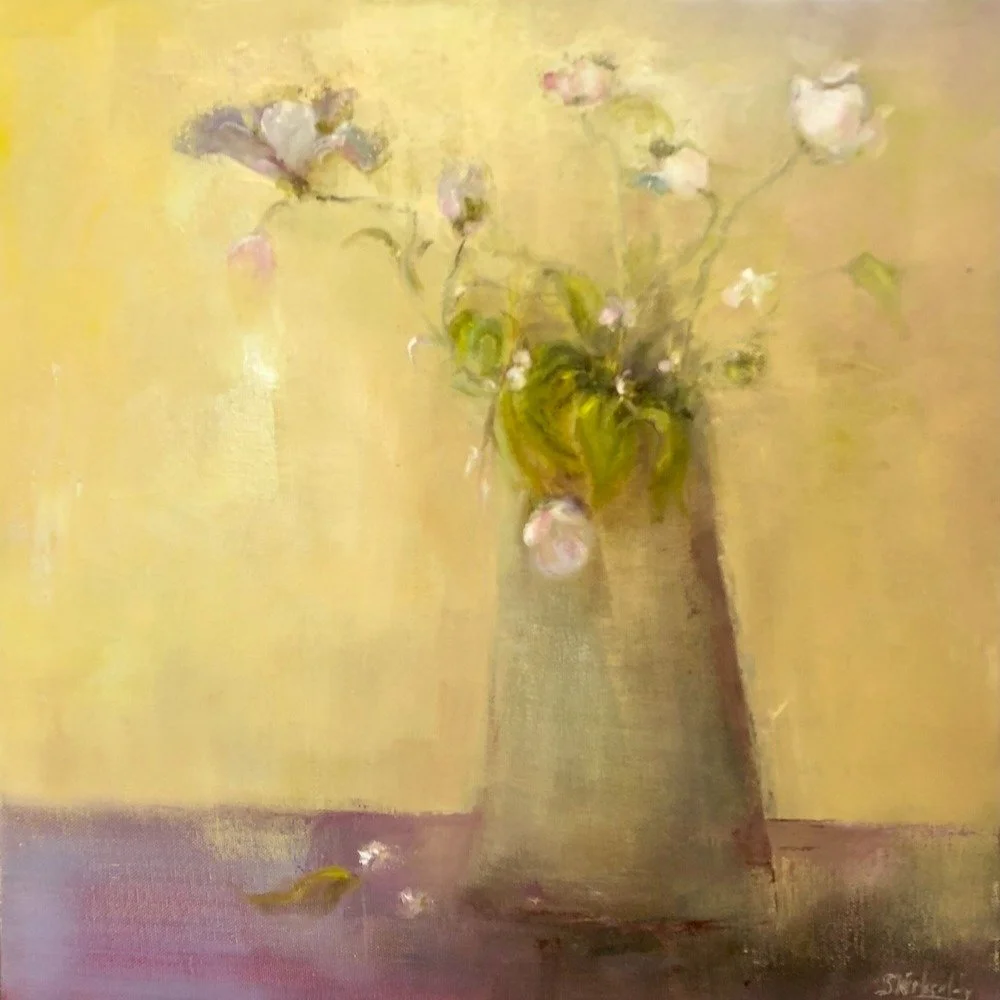 'Freesias' print sold this week from my website. 25cmx25cm ready for framing, &pound;60. 
https://www.shirleykirkcaldyart.com/open-editions/p/freesias
#originalartforsale #stilllifepainting #floralpainting #flowerpainting #originalpainting #oilpainti