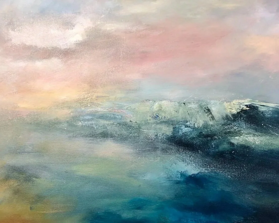 Porthcurno Surf. Oil on Board. Sold.