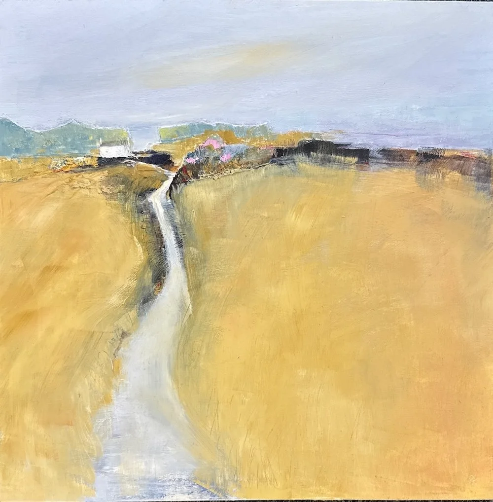 Homeward Bound - Oil, Cold Wax & Collage on Board, 40 x 40cm