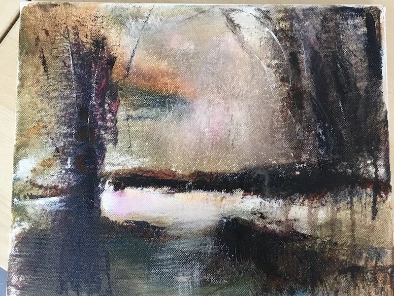 Sketching at Bovey river