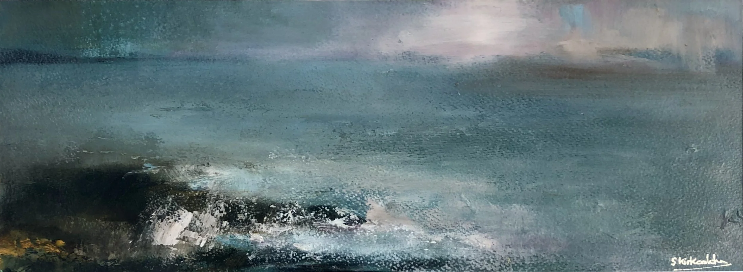 Ocean Light - Oil on Paper/Board 48 x 18cm