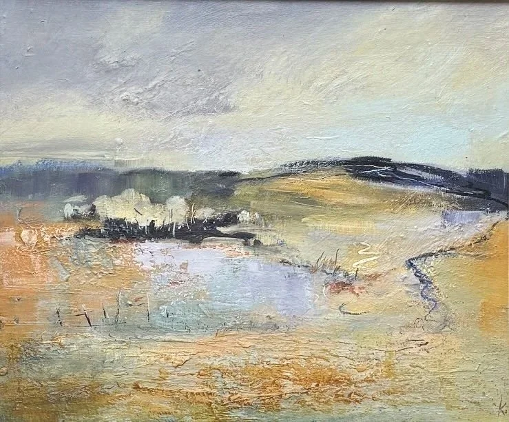 Field Lines 2 - Acrylic on Board, 30 x 25cm / 46 x 41cm