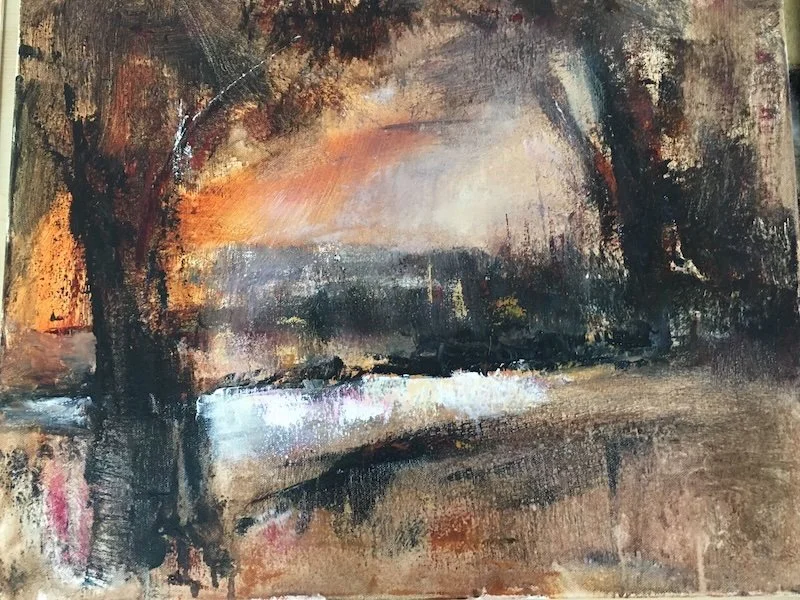 Sketching at Bovey river