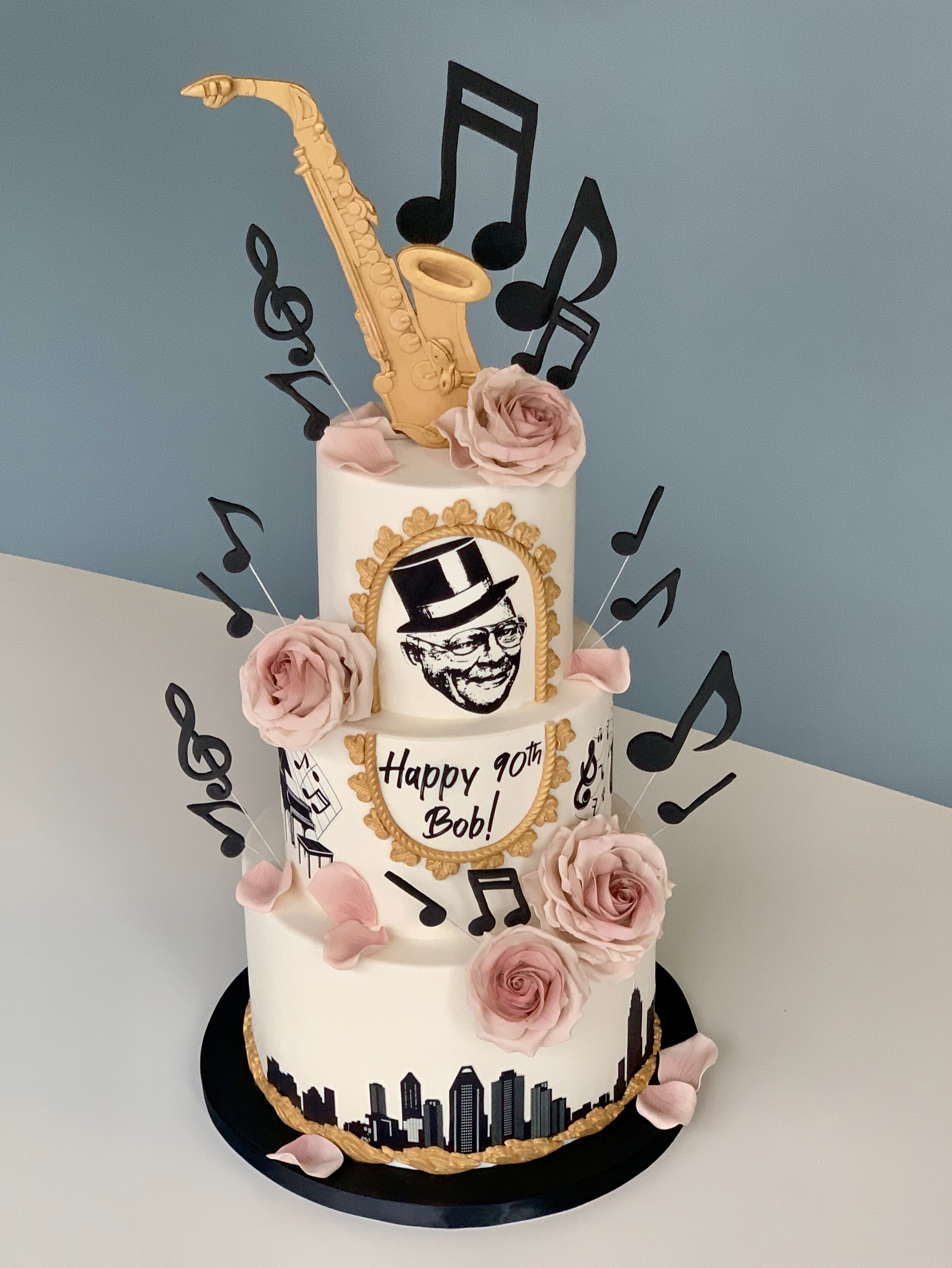 157CM Happy Birthday Name Age Number Saxophone Cake Topper • Edible Print  Montreal