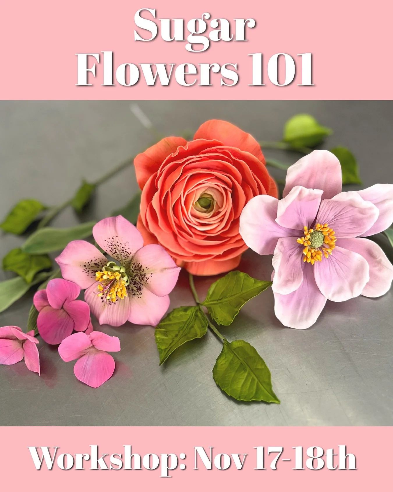 ⭐️ Follow your dreams, lovelies ⭐️ 
Have you always wanted to learn how to make sugar flowers? Or have you tried before with mixed results? 😅 This is the workshop for you! I call it the &ldquo;One Cutter&rdquo; class &mdash; because we do everything