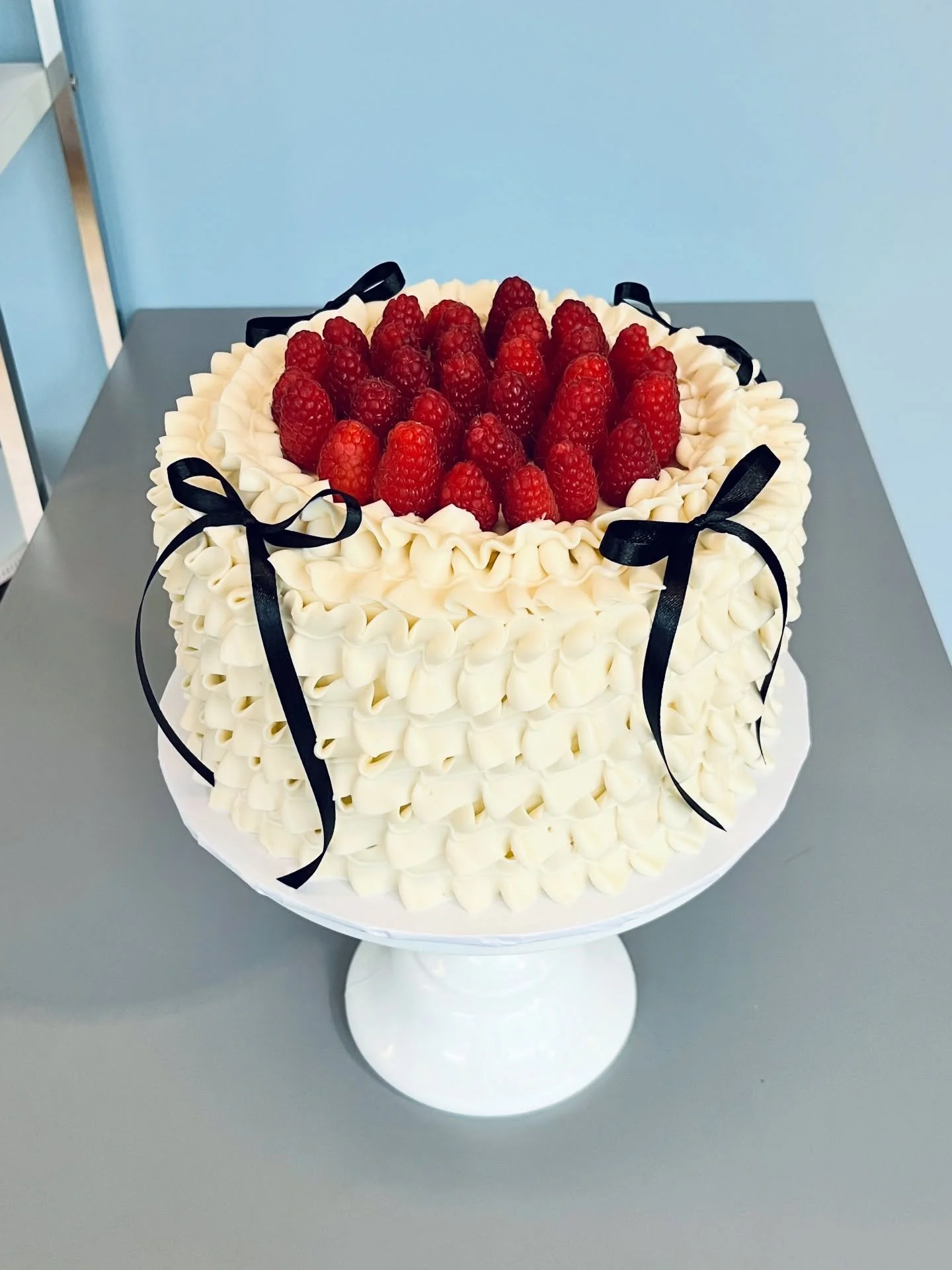 Our newest online store design, &ldquo;Ribbon Ruffle&rdquo;, with black bows and raspberries this time &mdash; for a lovely birthday celebration. Our online store is open and accepting orders throughout the rest of 2025, and all of 2026 (with a brief