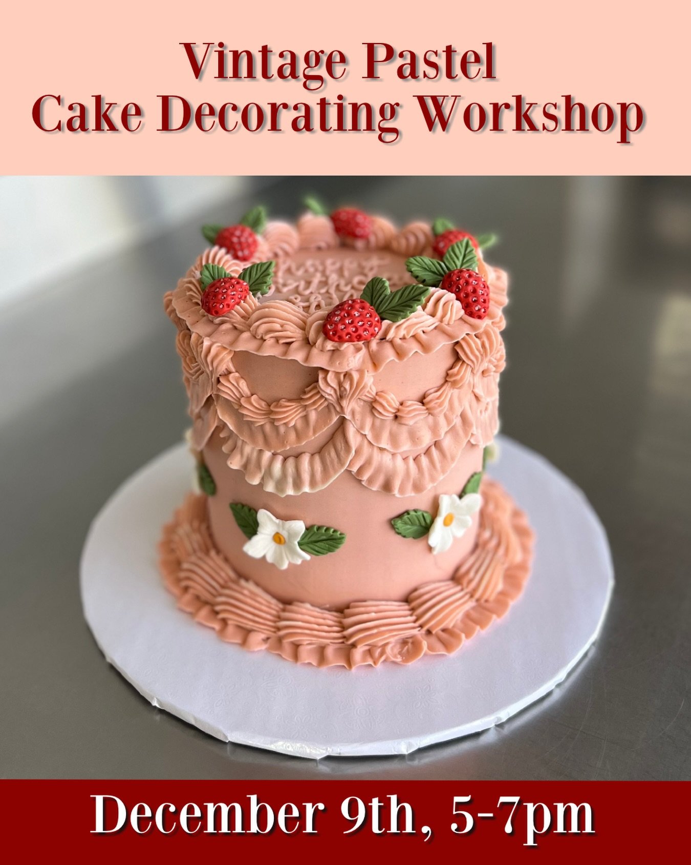 LAST CALL if you want to join us for the always-popular, always-GLORIOUSLY-FUN vintage pastel cake decorating workshop in lower Queen Anne on Tuesday! Come sip a cozy beverage and celebrate your creativity among other baking enthusiasts as you learn 