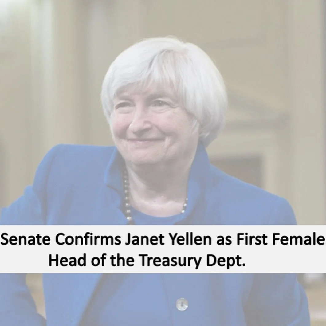 Happy Women's History Month! Janet Yellen is now the first female head of the treasury state department. This is a big win for women everywhere. Swipe to read more about Janet Yellen and her amazing accomplishments. #girlpower