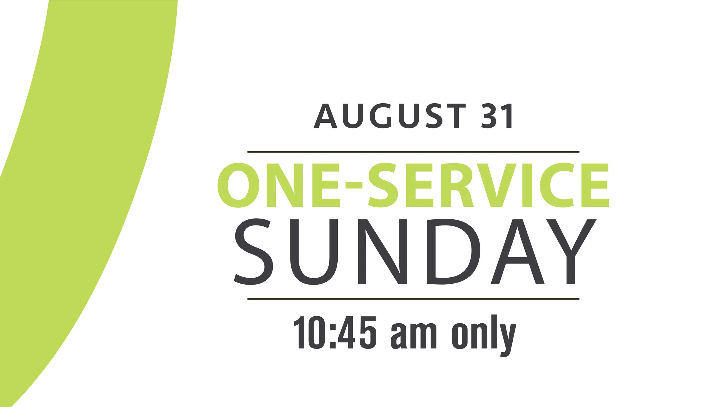 One-Service Sunday