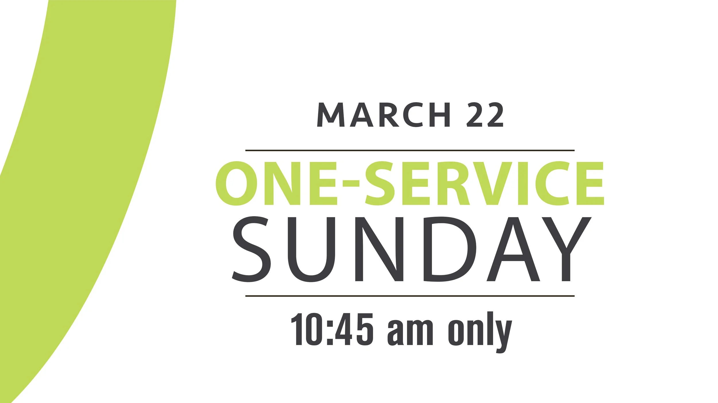 One-Service Sunday