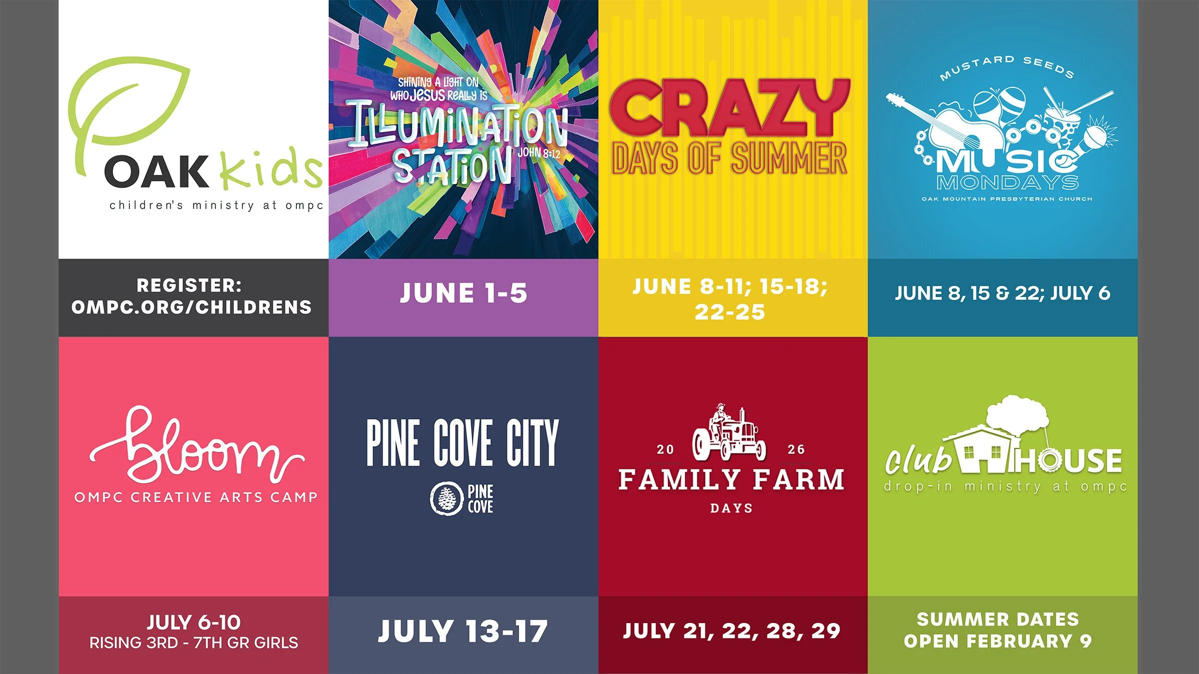 Oak Kids Summer Save the Dates