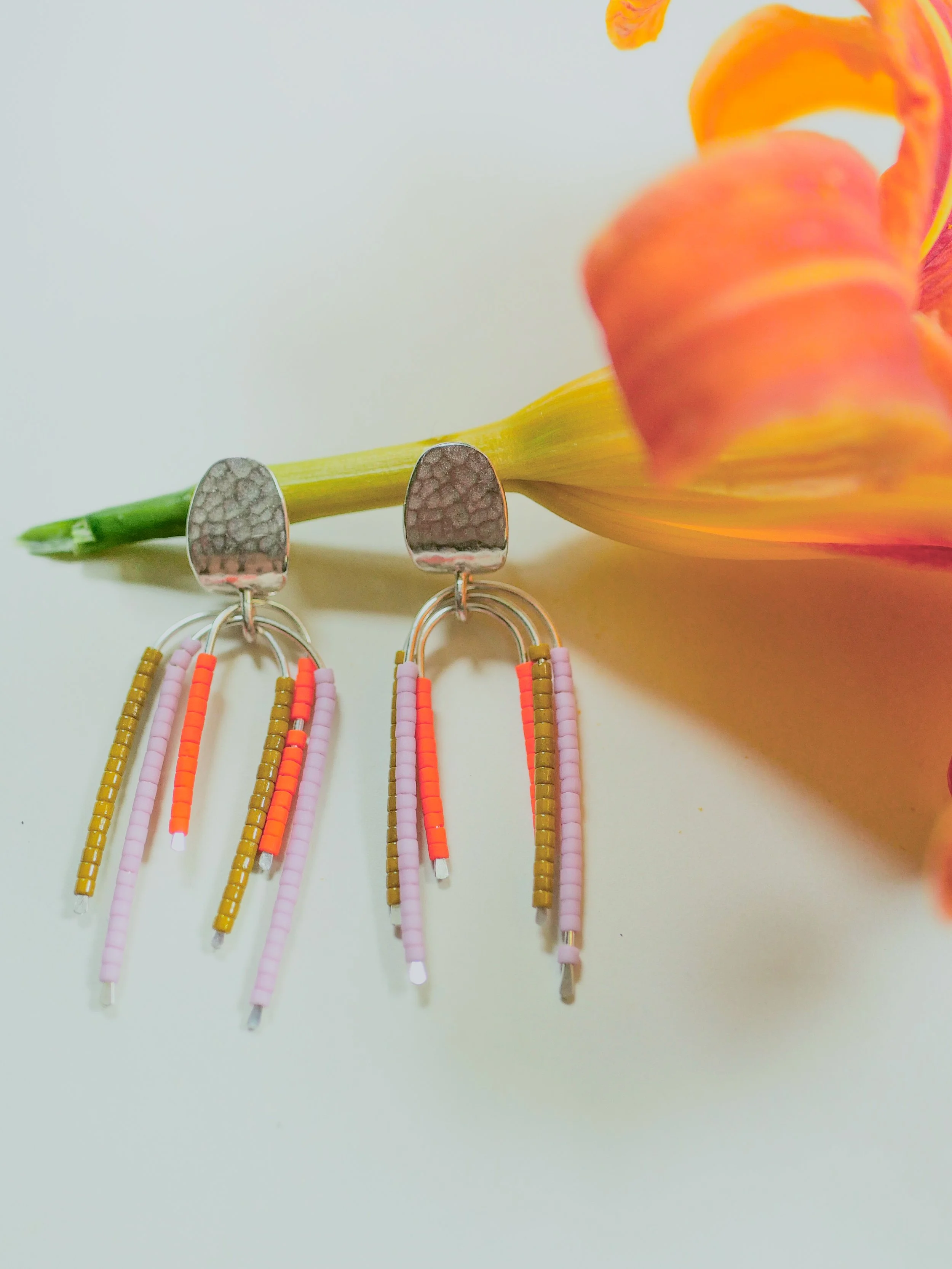 The Landing Earring - Lobe-hugging Studs with Beaded Accents
