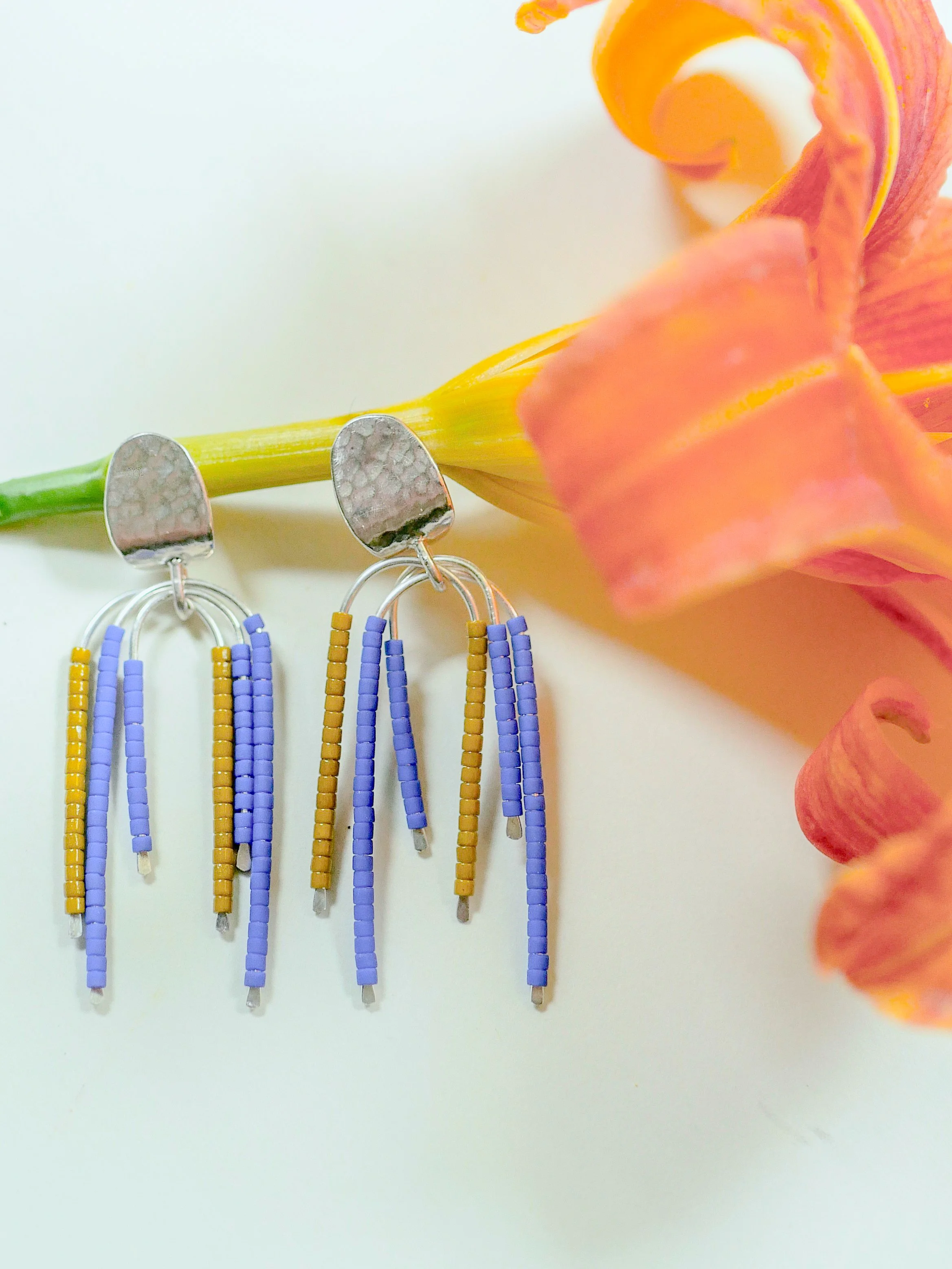 The Landing Earring - Lobe-hugging Studs with Beaded Accents
