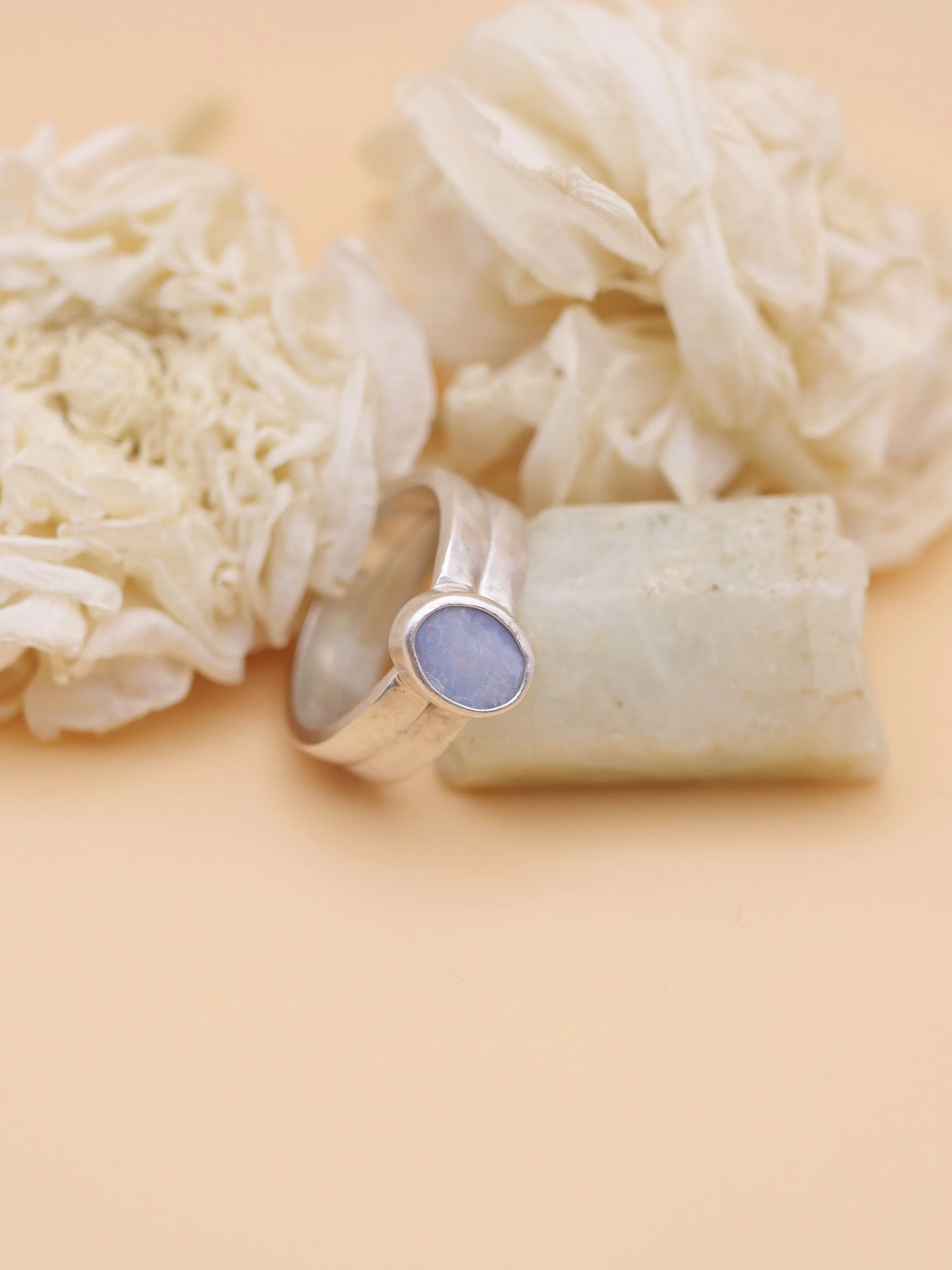 Boulder Opal Ring in Sterling Silver - Size 8