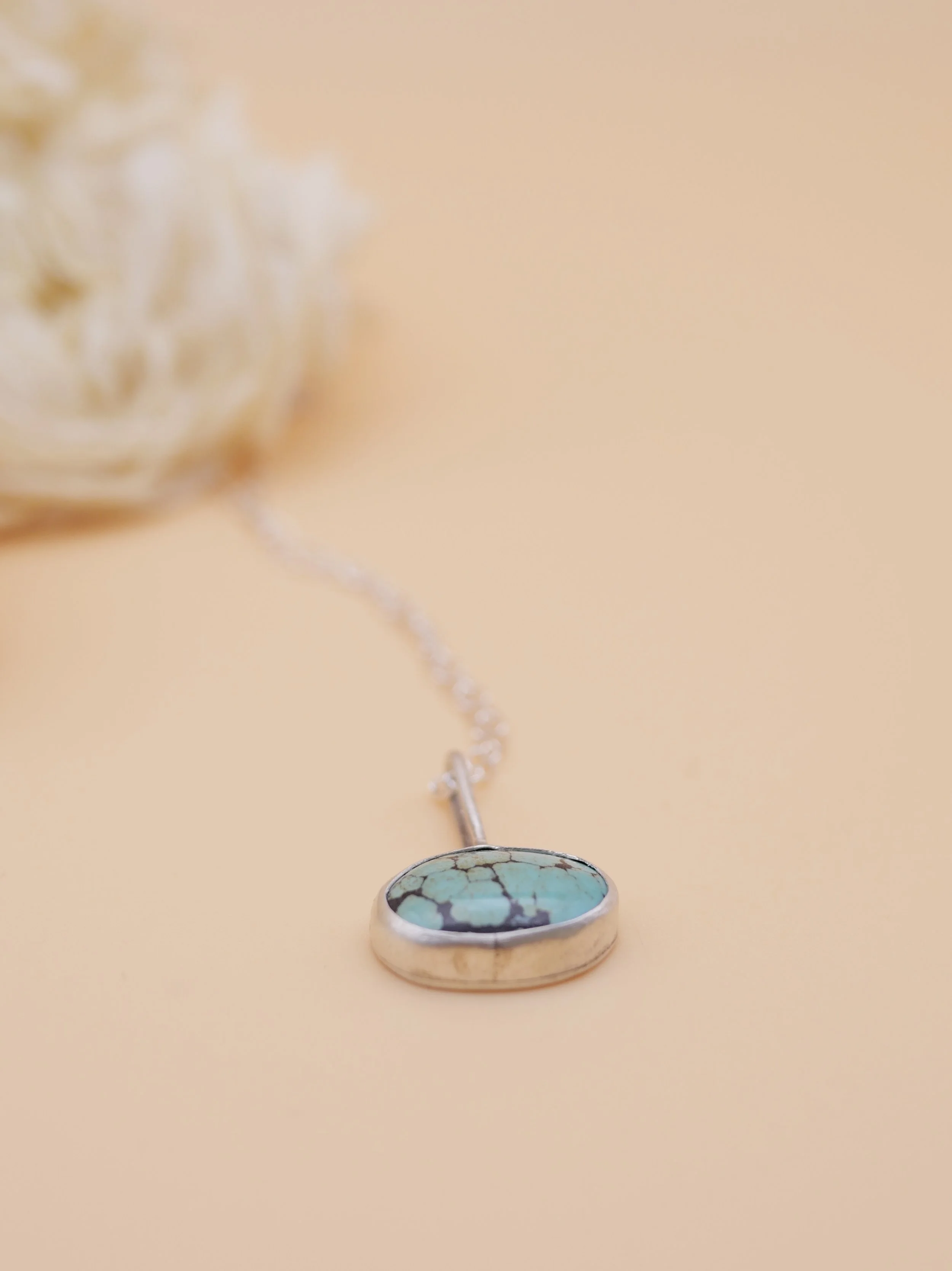 Medium Hubei Turquoise Pendant in Sterling