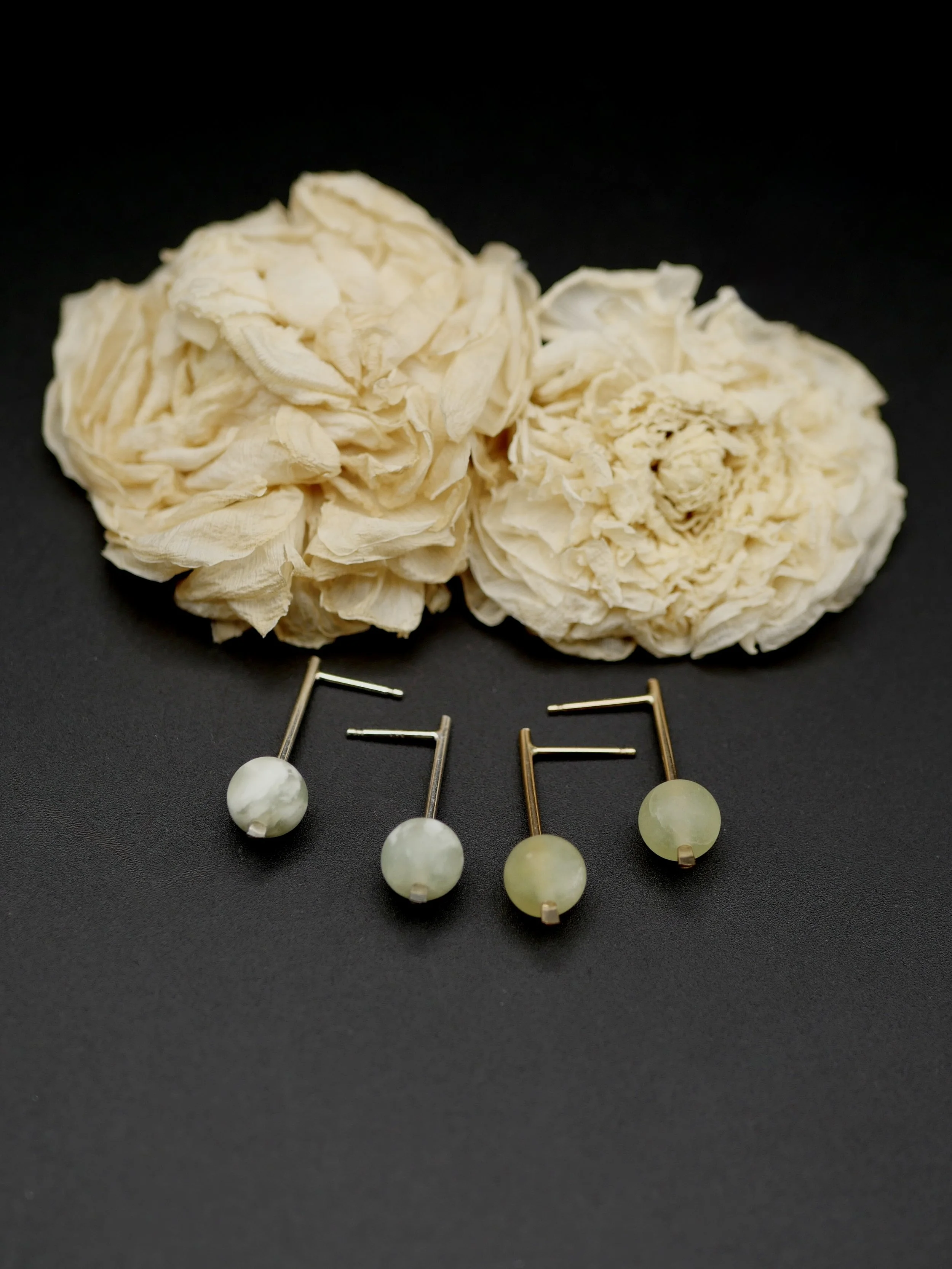 Plains Earring - Natural Gemstone Orbs