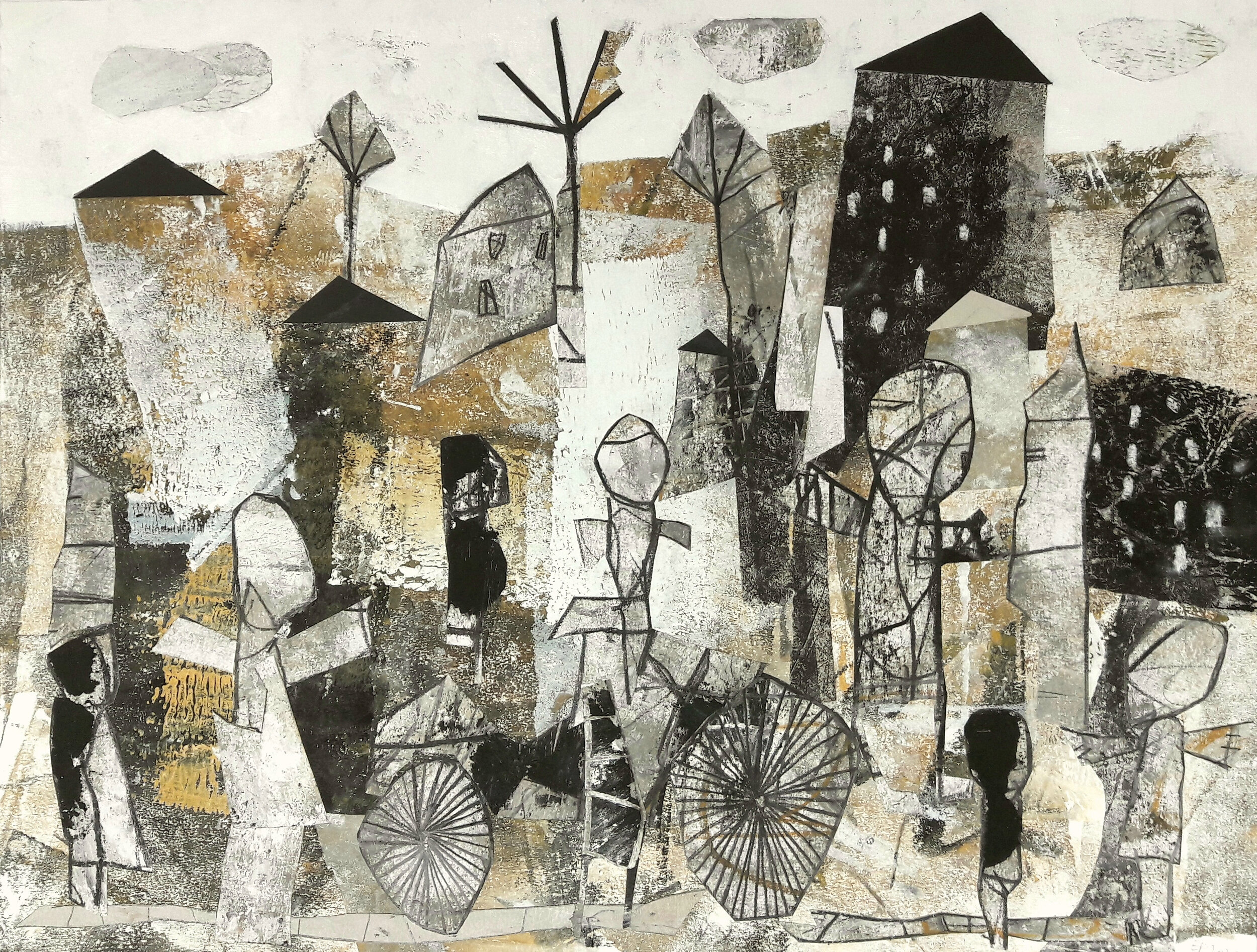 "Großer Ausflug", 2020, MT auf Papier, 50 x 70 cm