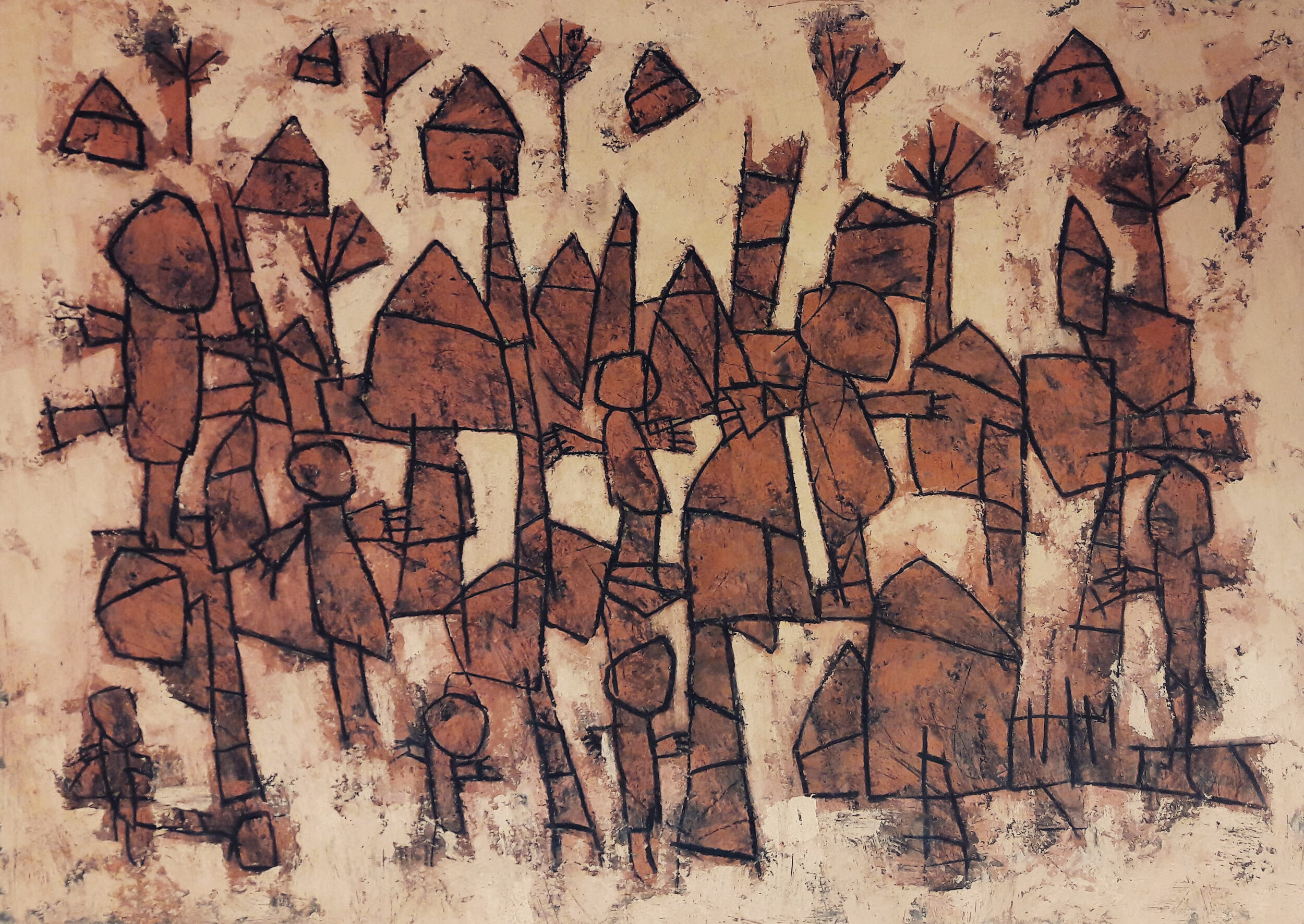 "Unterwegs", 2020, MT auf Papier, 66 x 90 cm