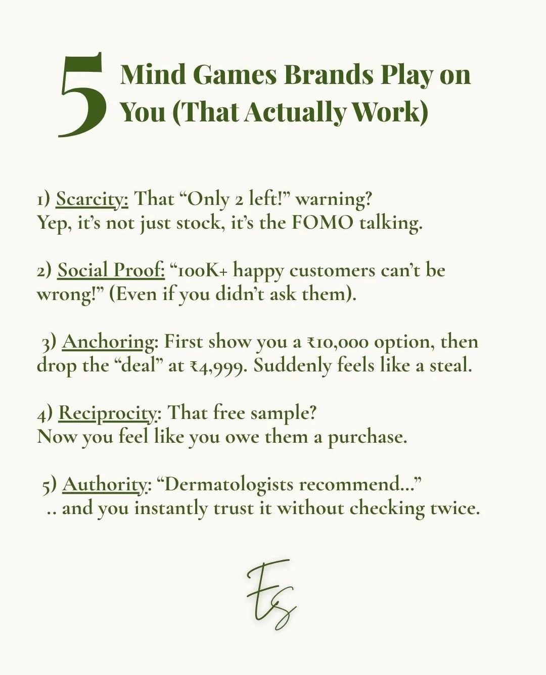 Brands aren&rsquo;t just selling products&hellip;they&rsquo;re playing chess with your brain.⁠
⁠
From that &ldquo;Only 2 left!&rdquo; panic to the freebie that isn&rsquo;t really free, these mind games actually work. (and you fall for them more than 