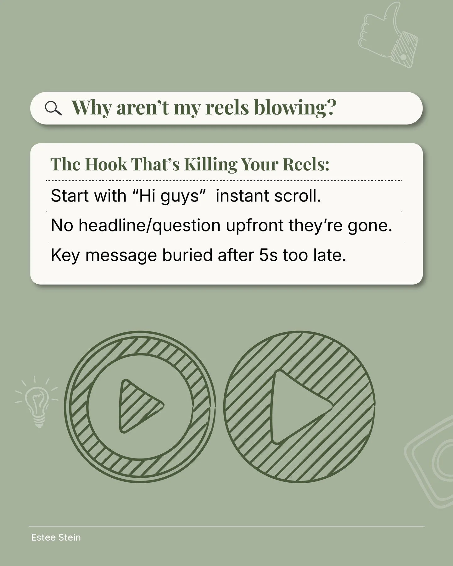 No headline? No question? Message buried after 5s?⁠
⁠
Congrats, you just paid rent in the graveyard of dead reels. ⁠
⁠
What&rsquo;s the worst reel-opening line you&rsquo;ve seen? 👇⁠
⁠
#instagramtips #reelstips #contentcreation #contentstrategy⁠
#con