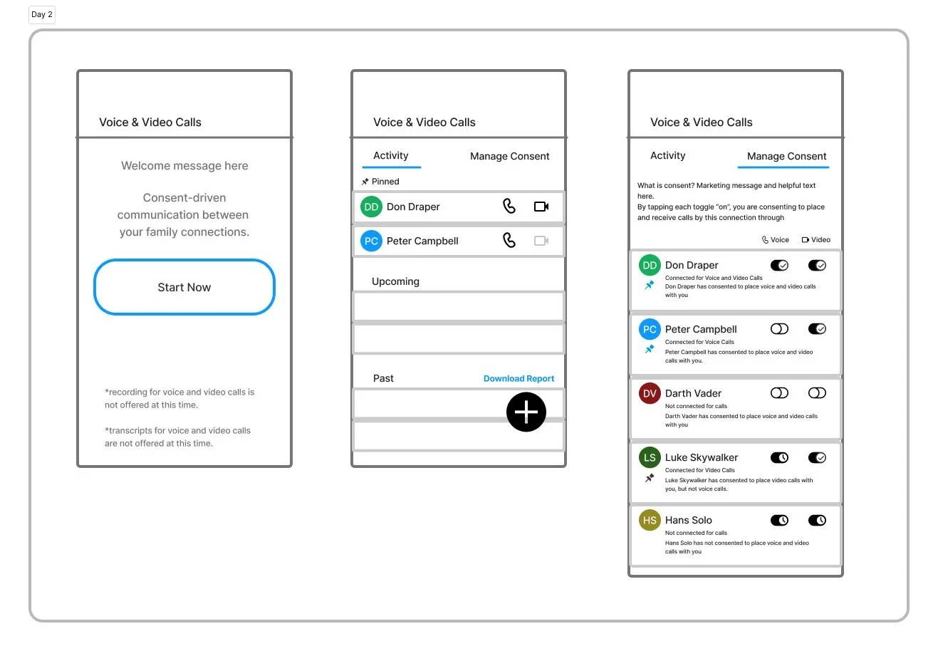 Day 3 - low/mid fidelity interface